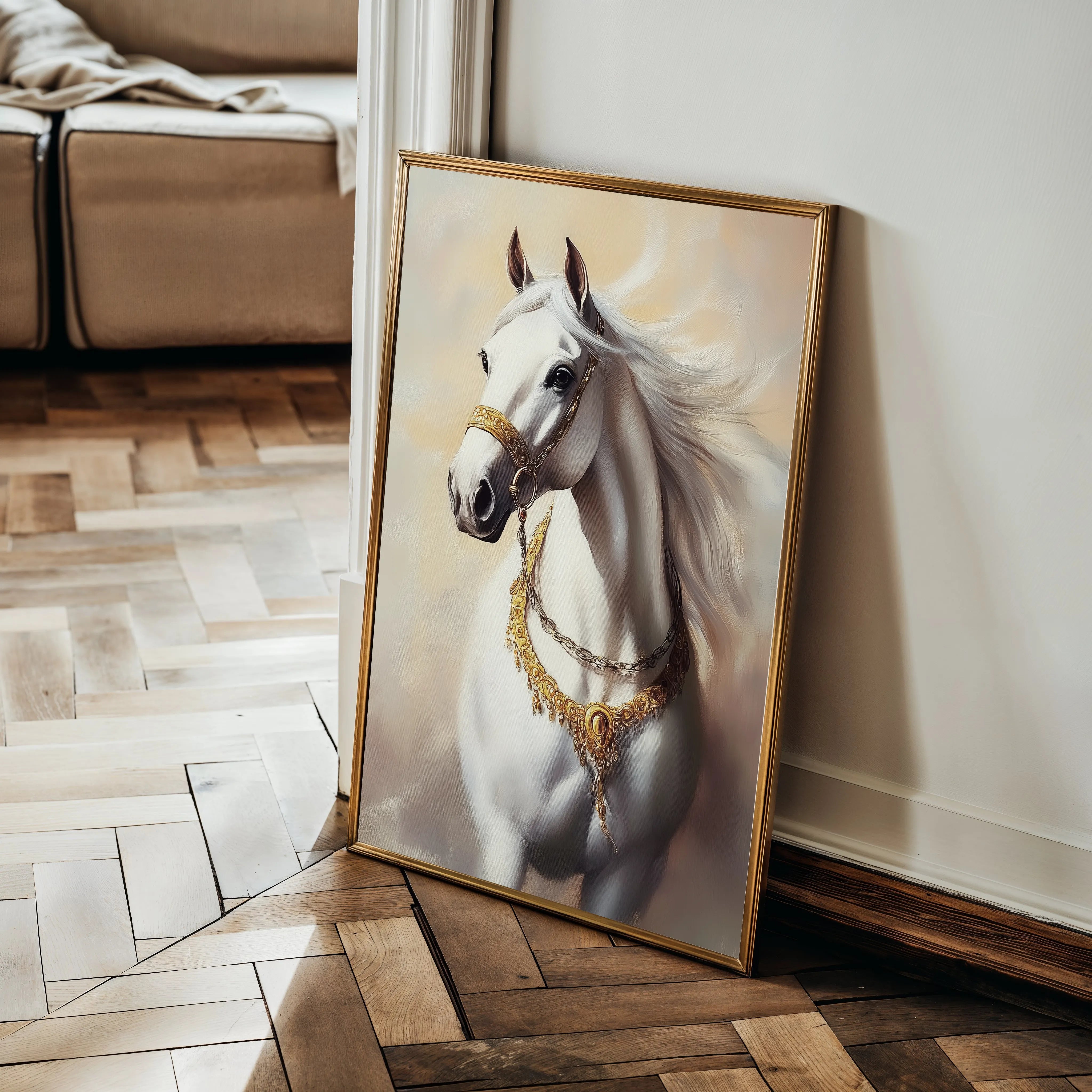 Horses 270 Canvas Art 60 x 40 cm / Black