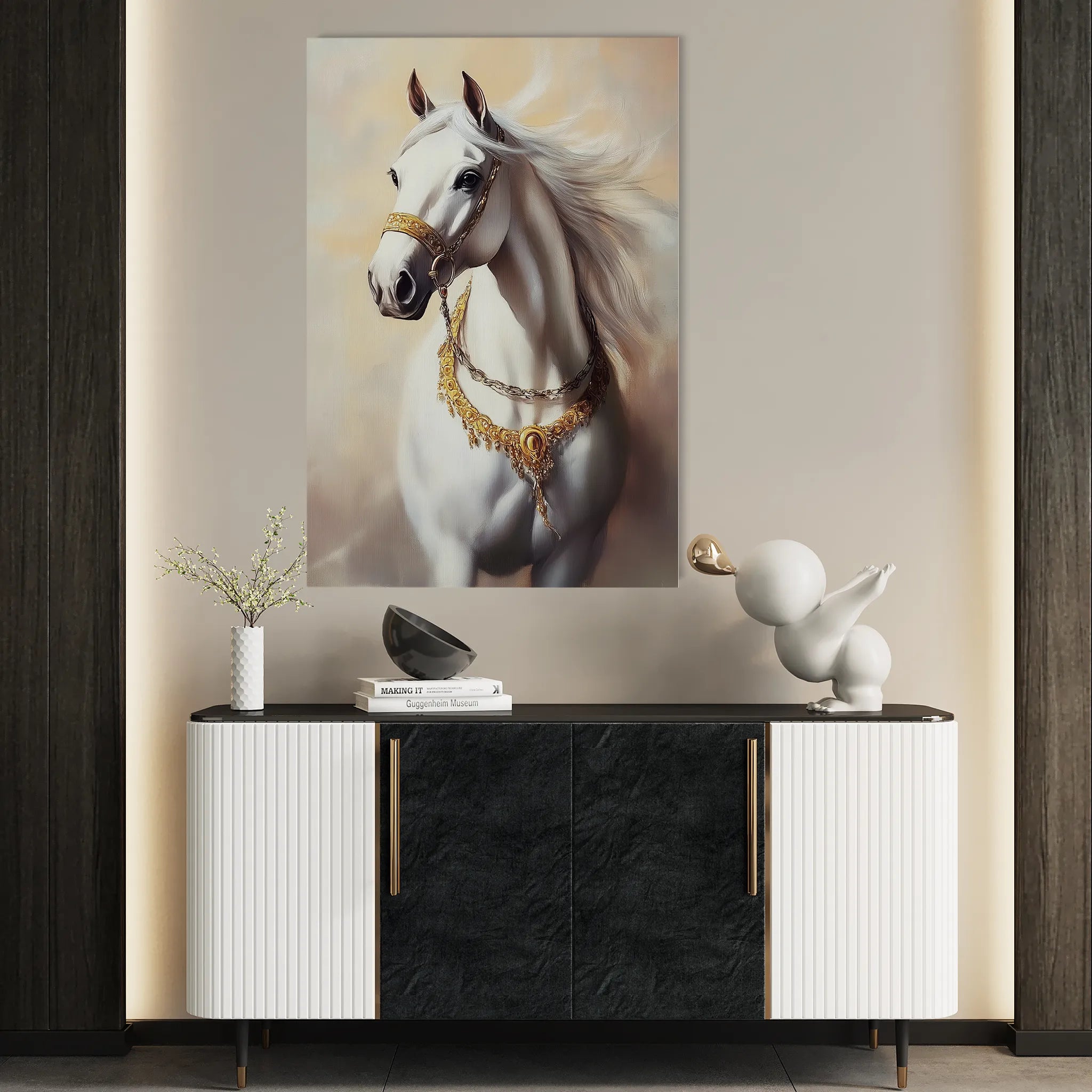 Horses 270 Canvas Art 60 x 40 cm / Black