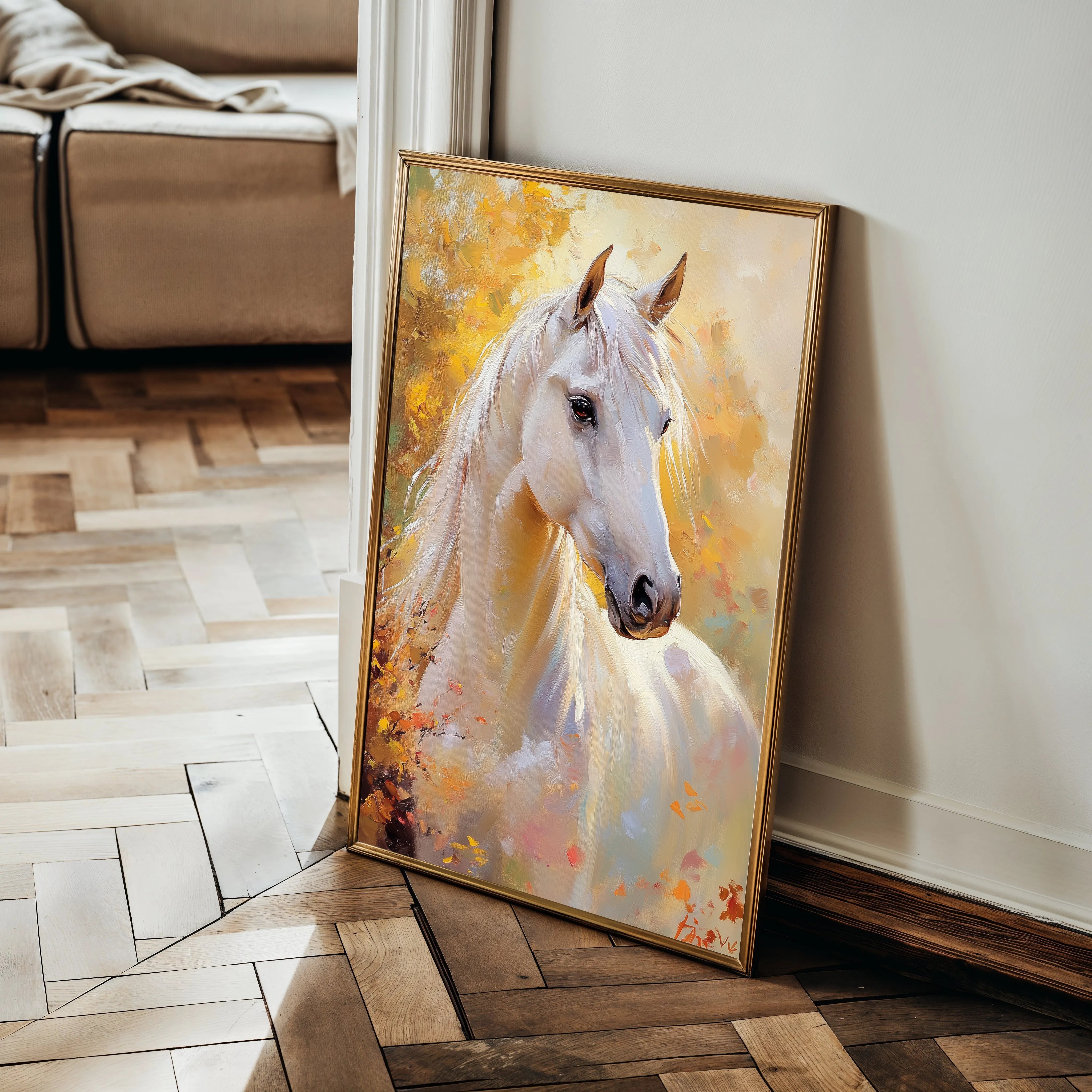 Horses 271 Canvas Art 60 x 40 cm / Black