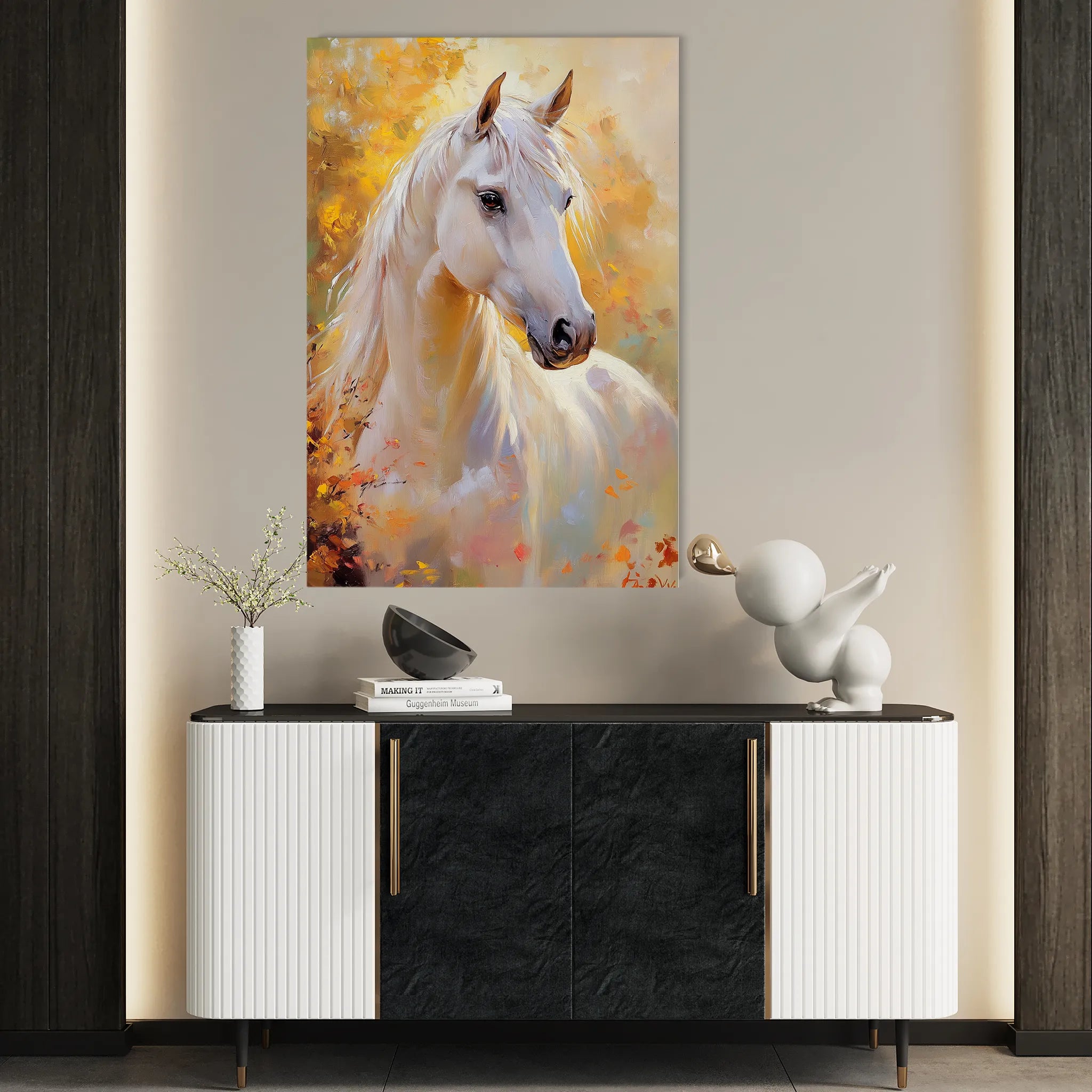 Horses 271 Canvas Art 60 x 40 cm / Black