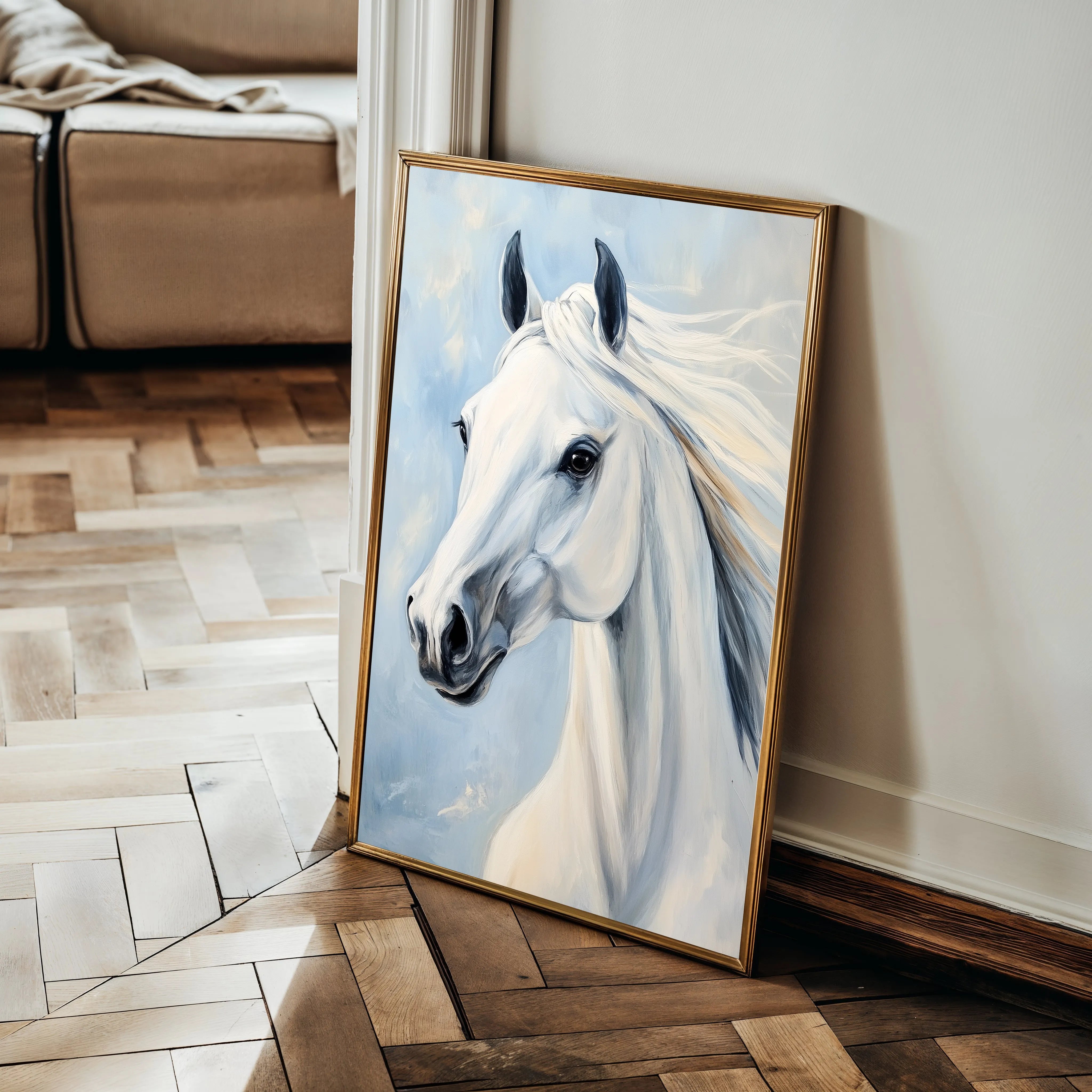 Horses 273 Canvas Art 60 x 40 cm / Black
