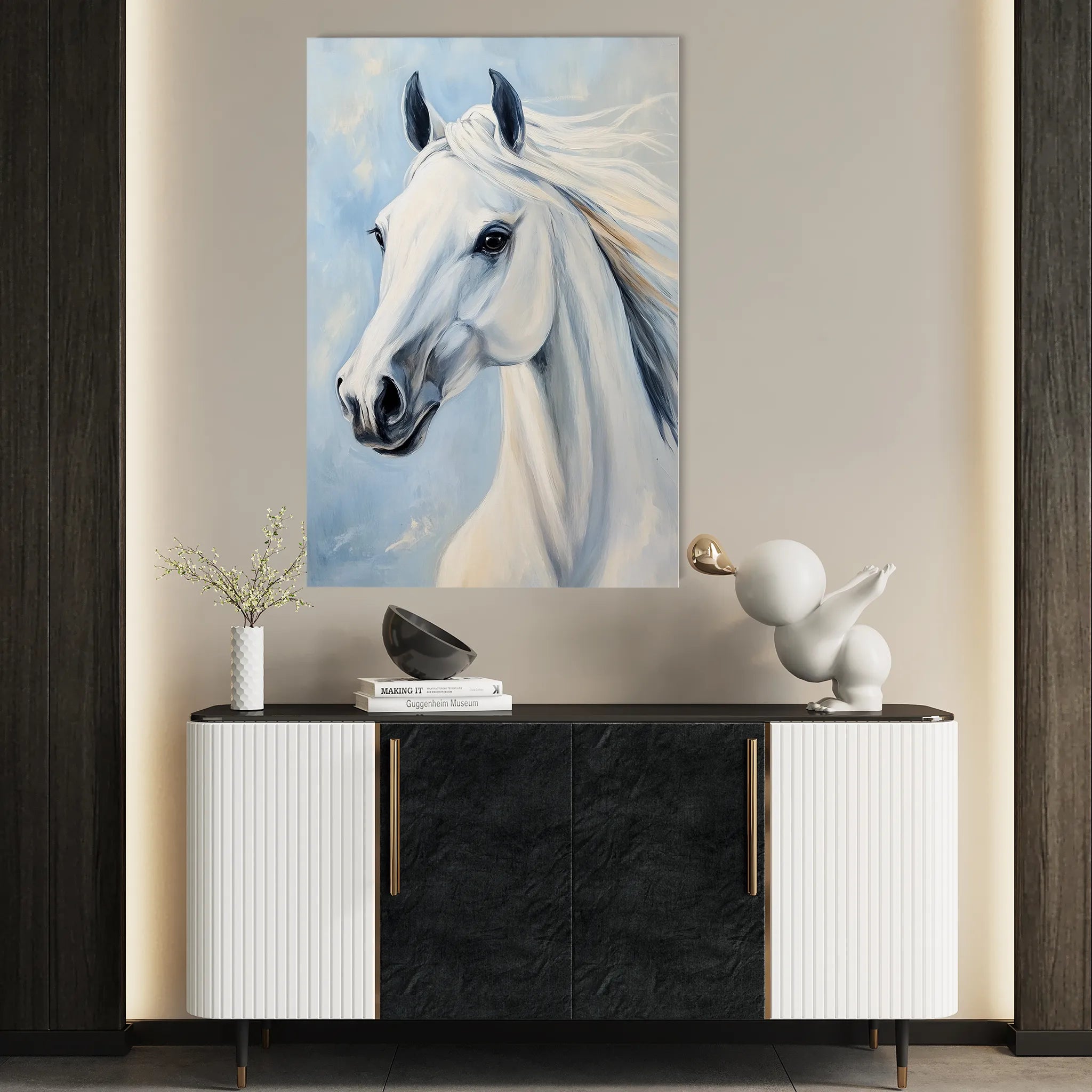Horses 273 Canvas Art 60 x 40 cm / Black