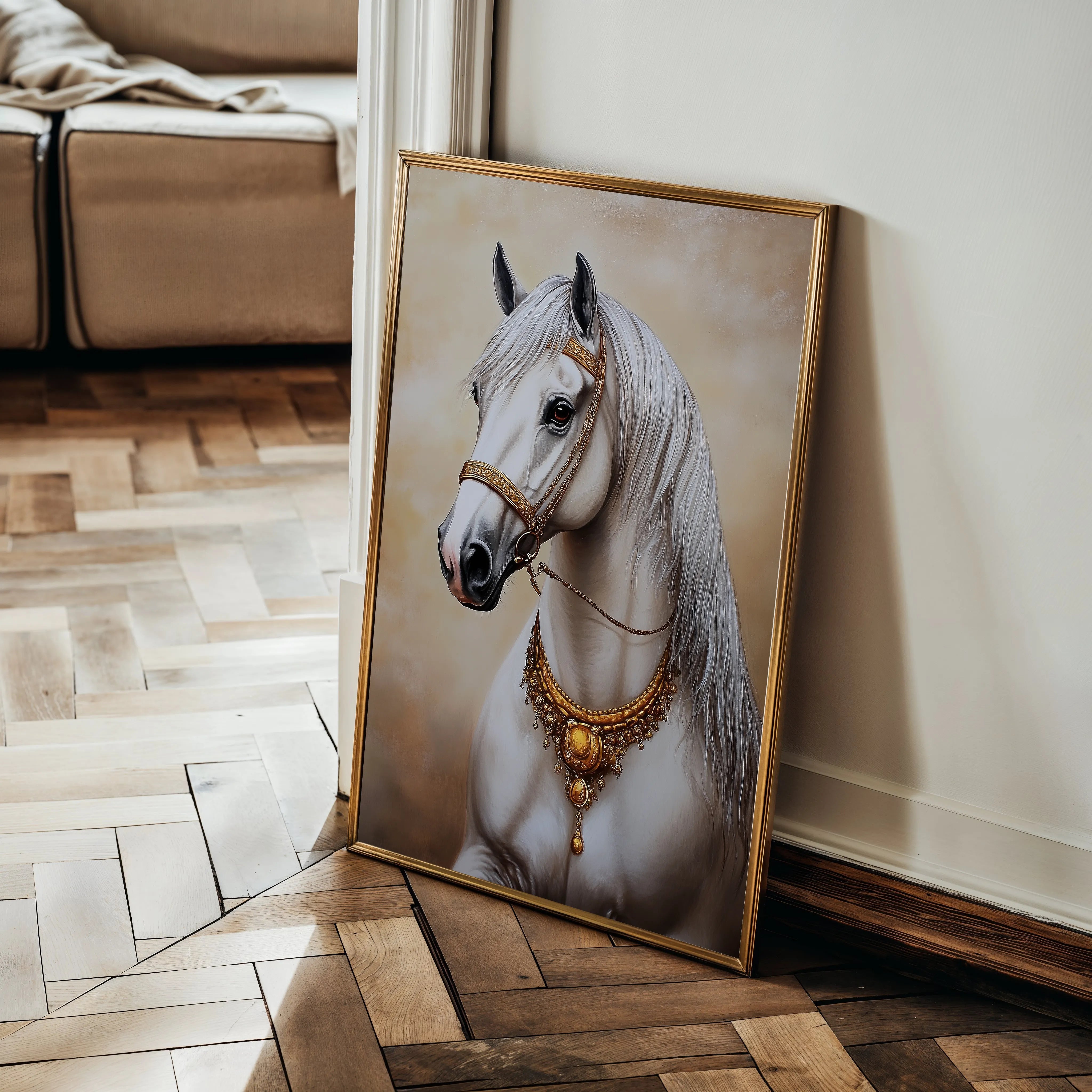 Horses 274 Canvas Art 60 x 40 cm / Black