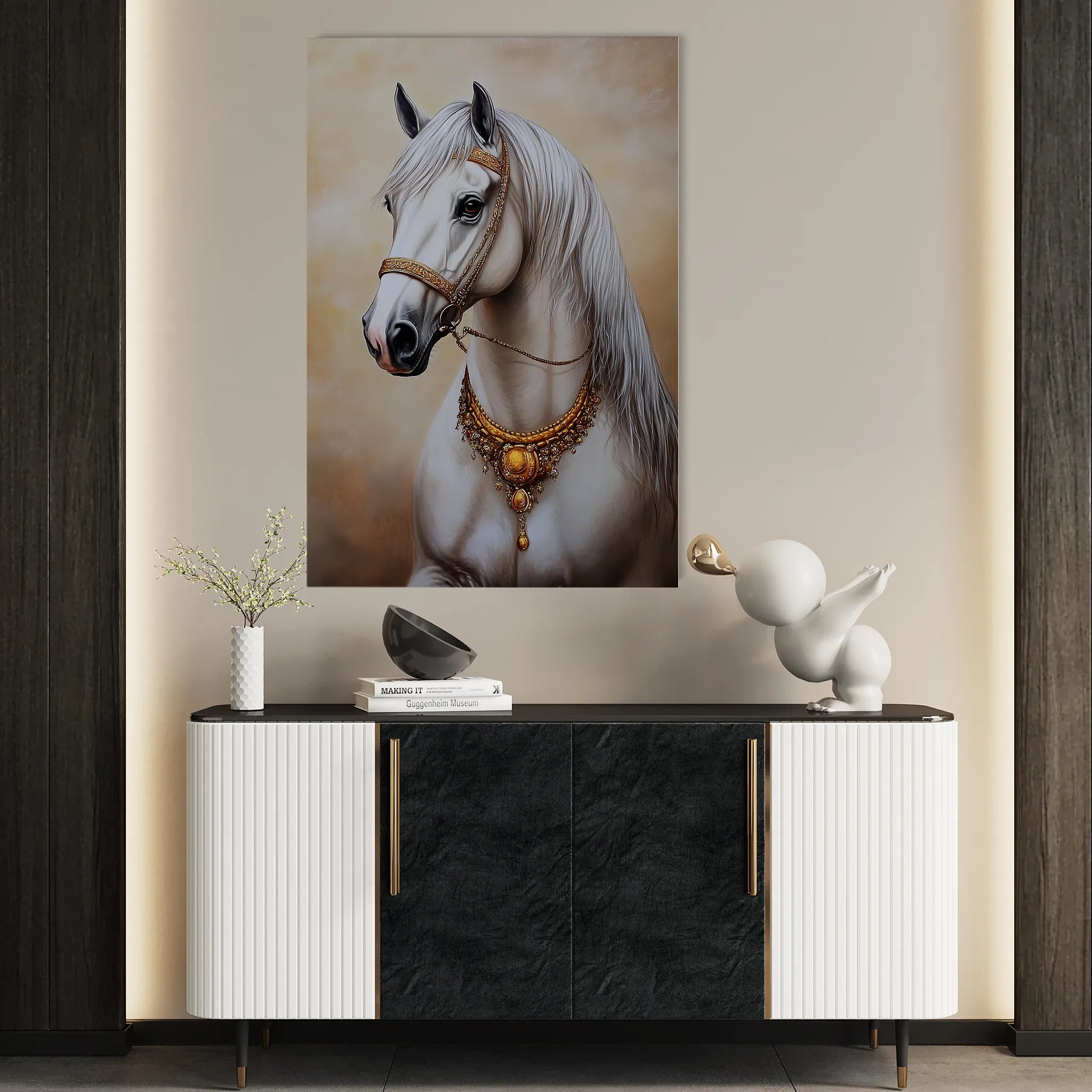 Horses 274 Canvas Art 60 x 40 cm / Black