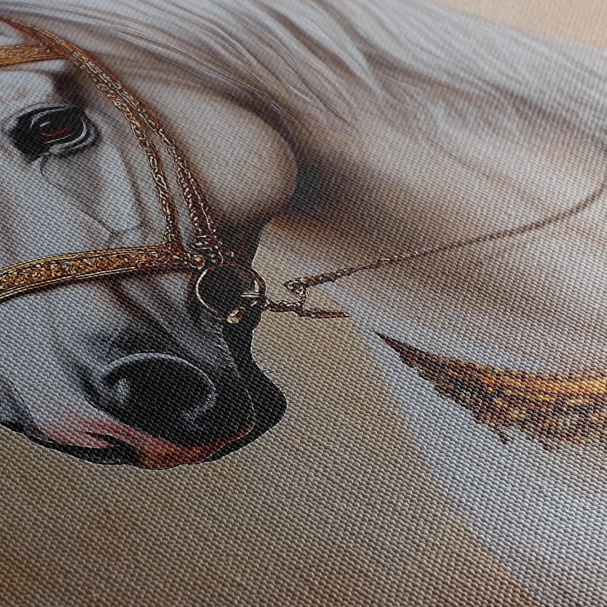 Horses 274 Canvas Art 60 x 40 cm / Black