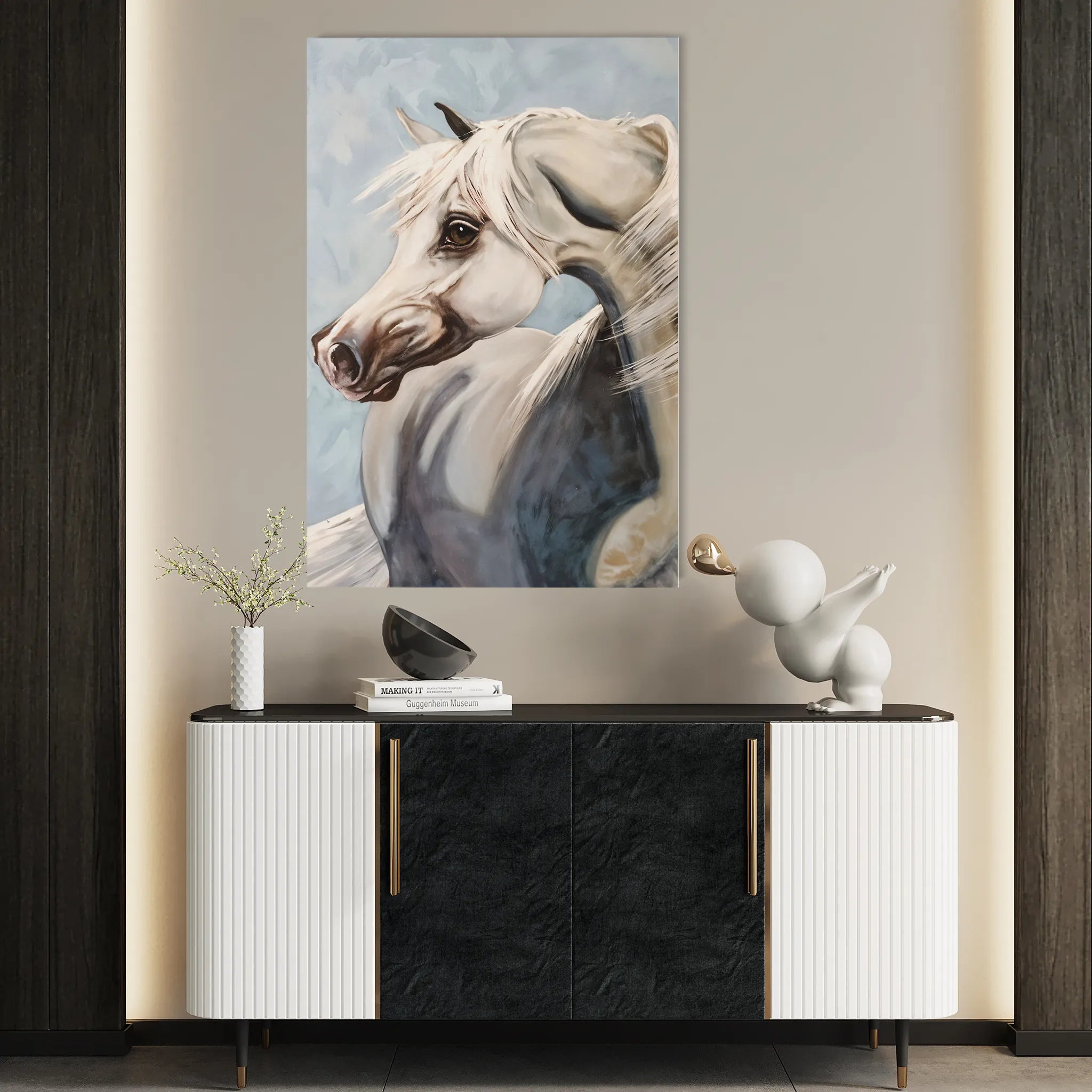 Horses 275 Canvas Art 60 x 40 cm / Black