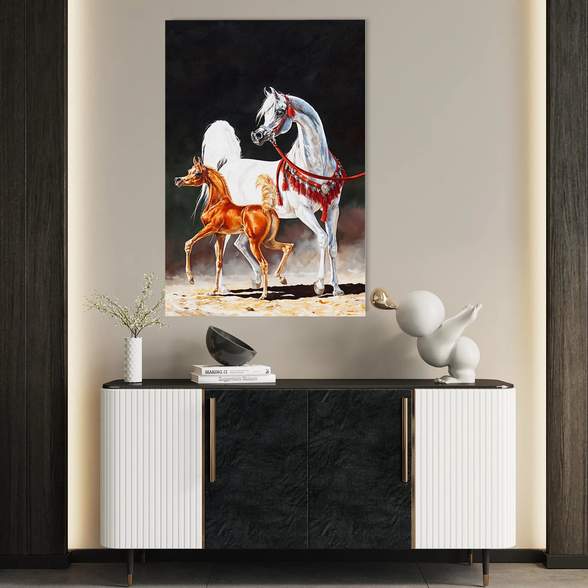 Horses 276 Canvas Art 60 x 40 cm / Black
