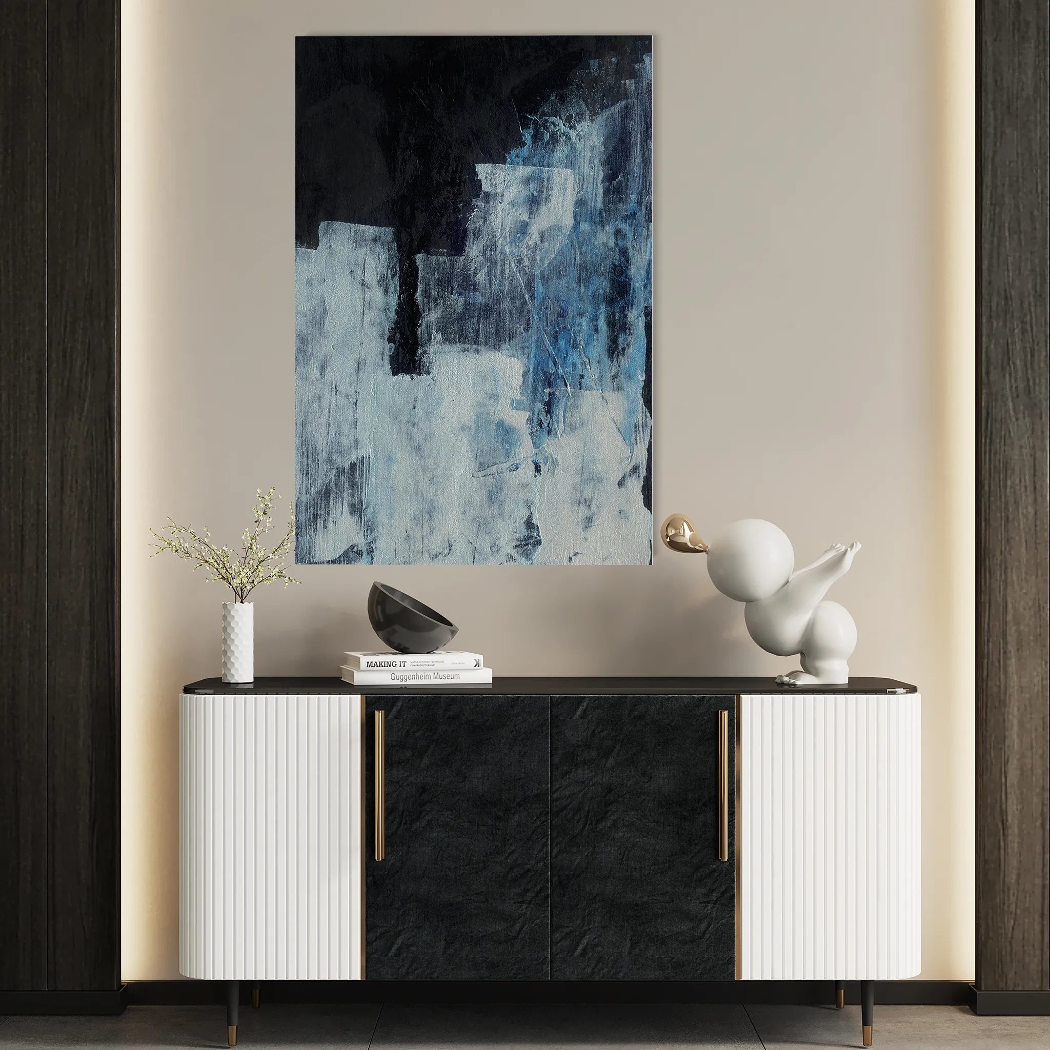 Abstract 279 Canvas Art 60 x 40 cm / Black