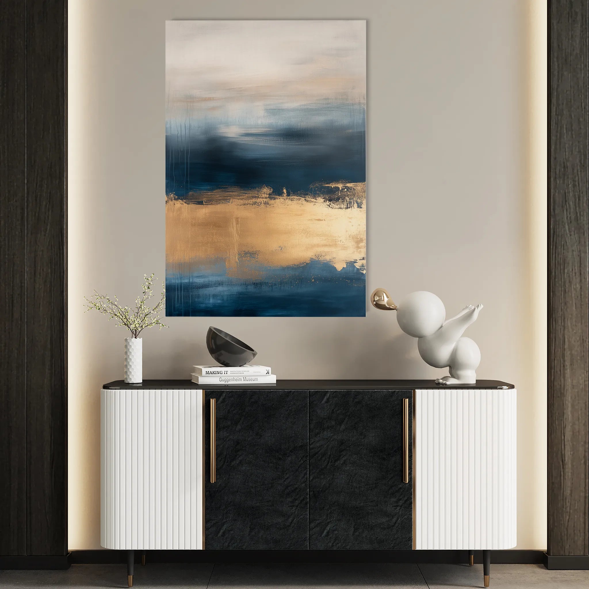 Abstract 286 Canvas Art 60 x 40 cm / Black