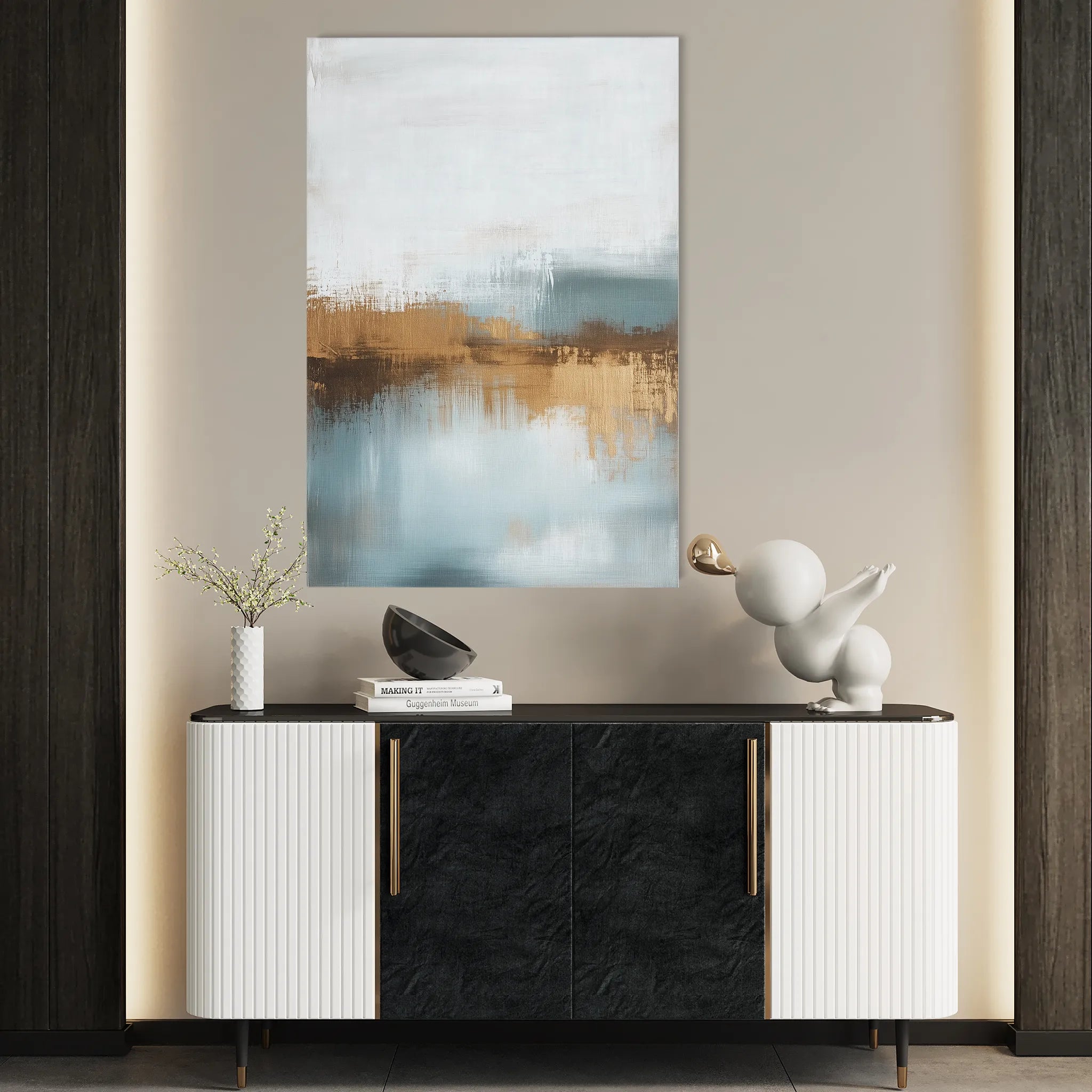 Abstract 288 Canvas Art 60 x 40 cm / Black