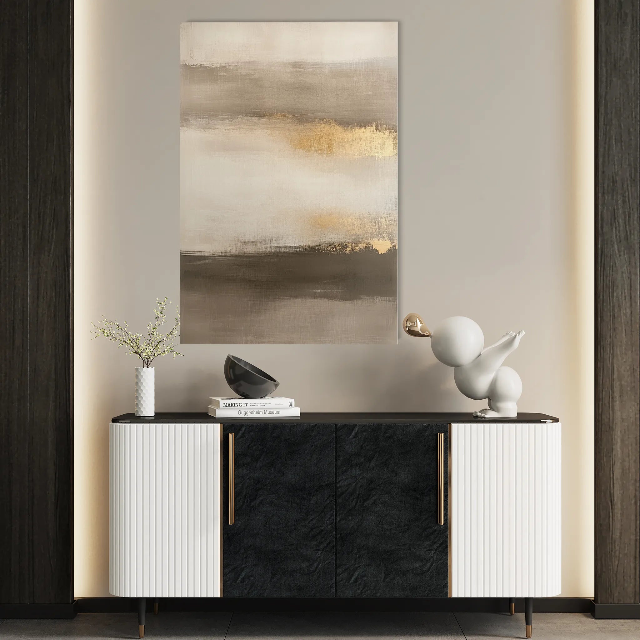 Abstract 290 Canvas Art 60 x 40 cm / Black