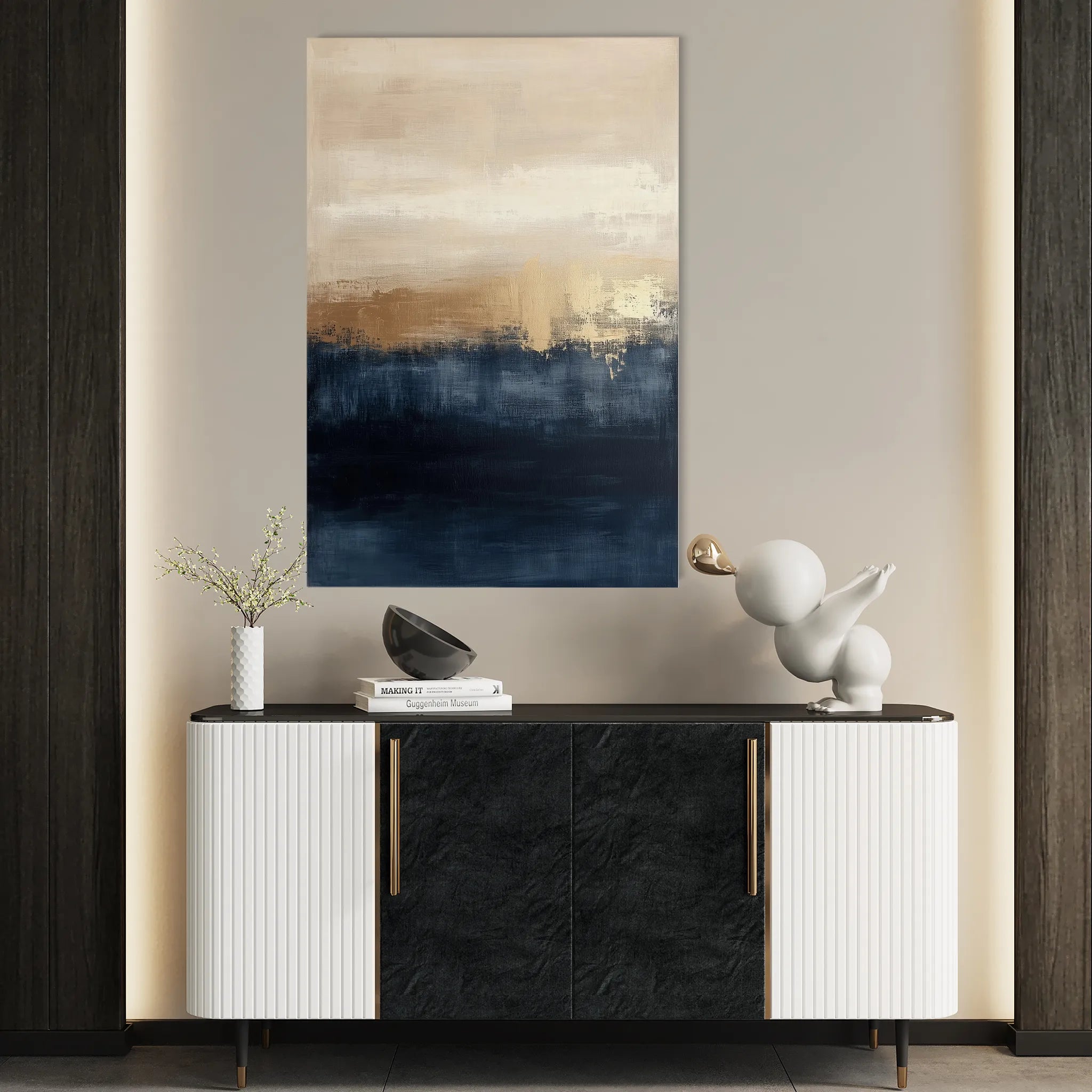 Abstract 292 Canvas Art 60 x 40 cm / Black