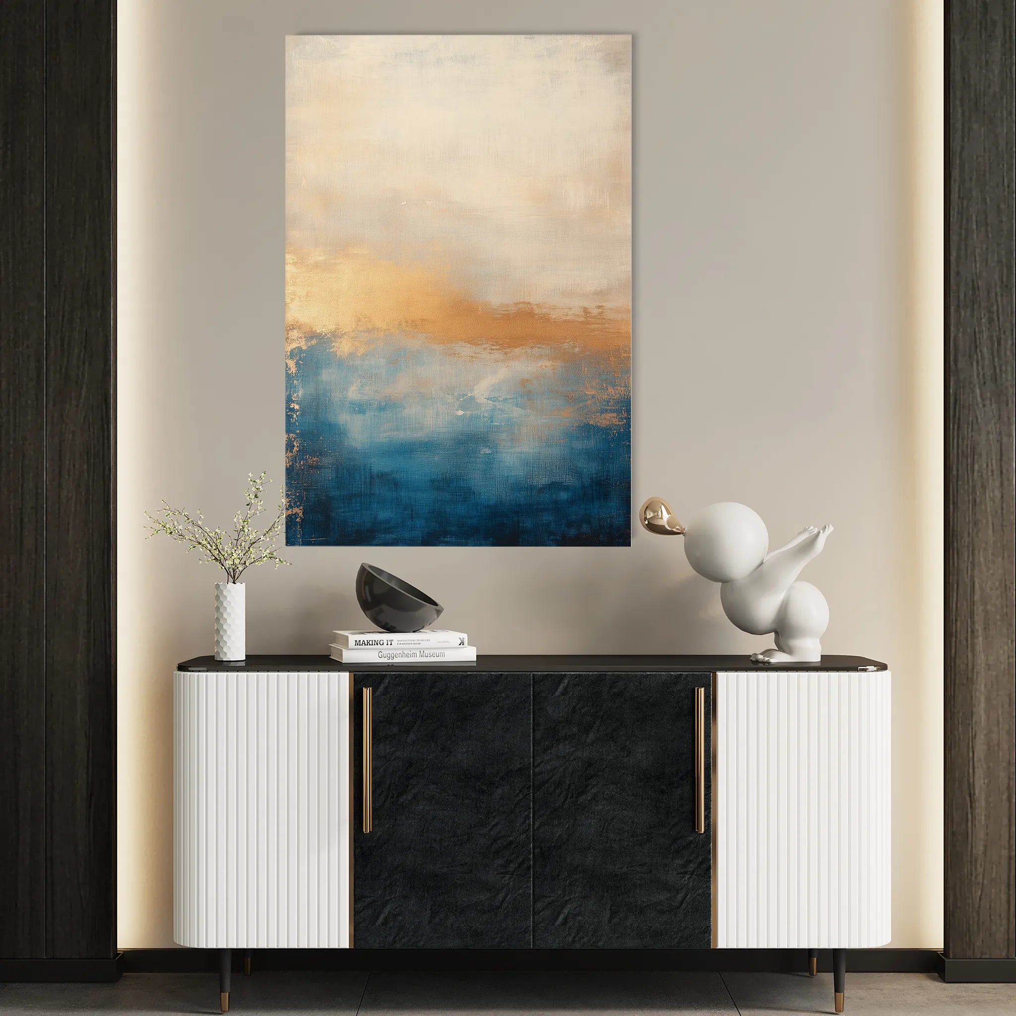 Abstract 299 Canvas Art 60 x 40 cm / Black