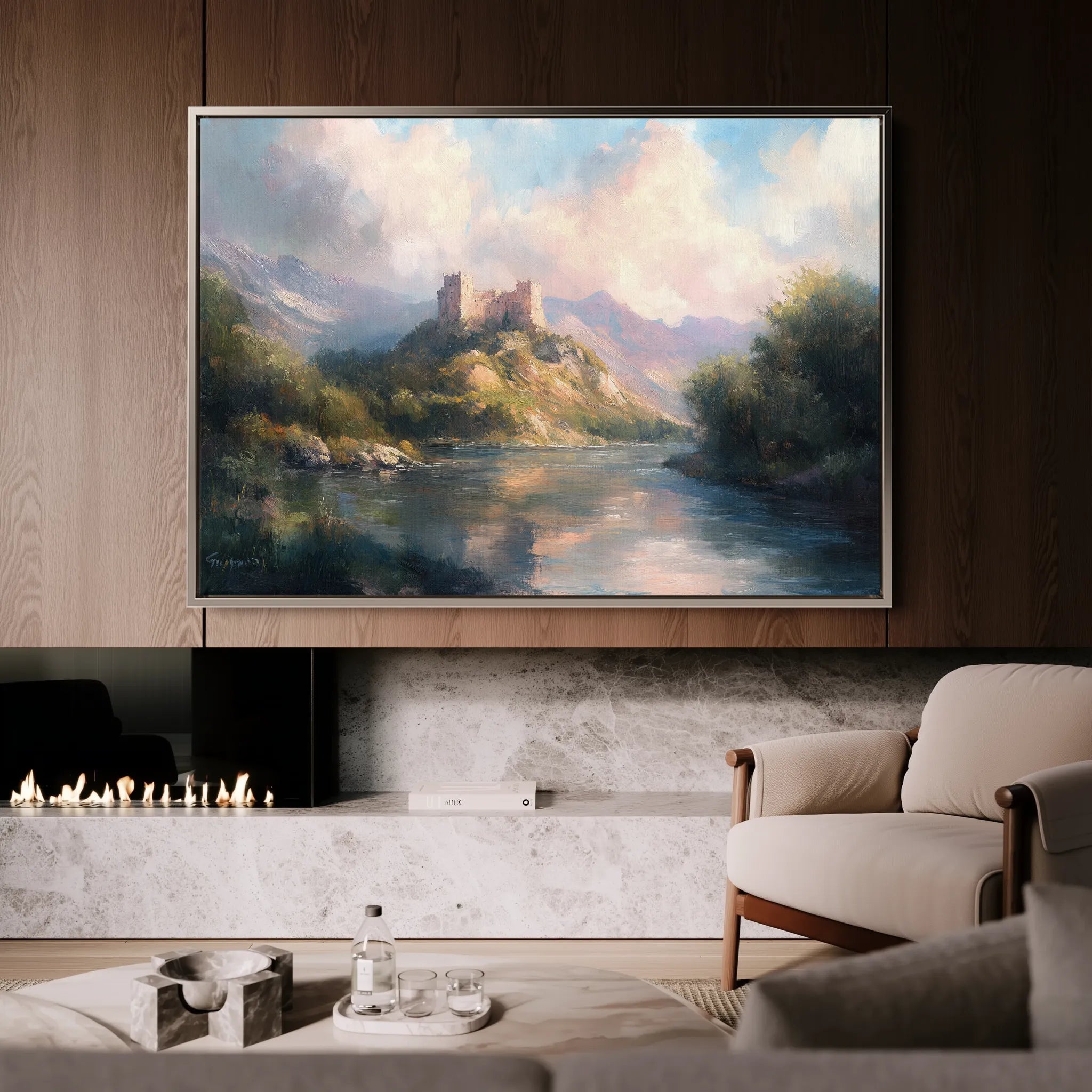 Landscape 300 Canvas Art 60 x 40 cm / Black