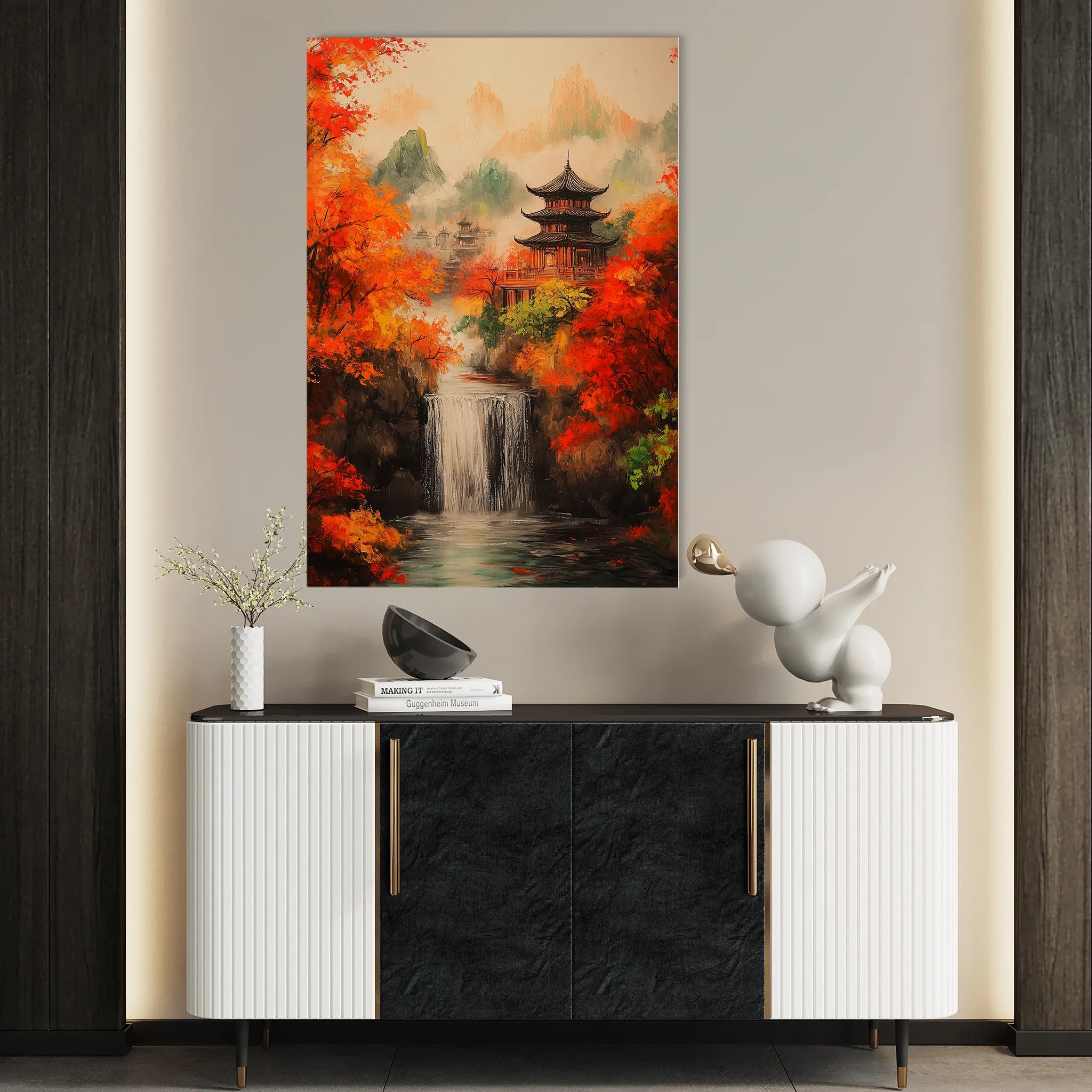 Landscape 308 Canvas Art 60 x 40 cm / Black