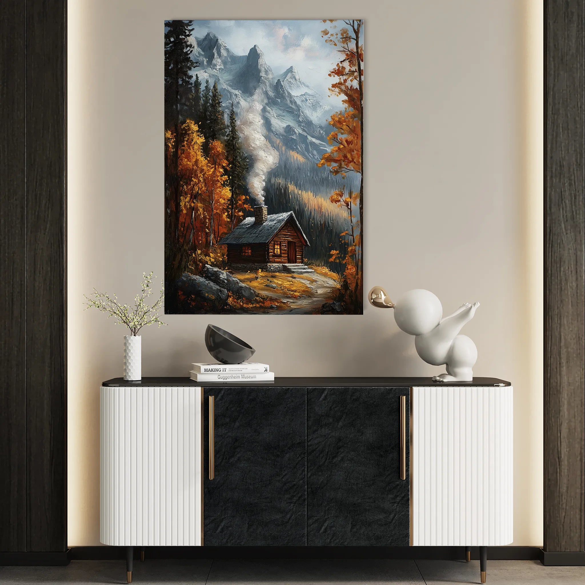 Landscape 309 Canvas Art 60 x 40 cm / Black