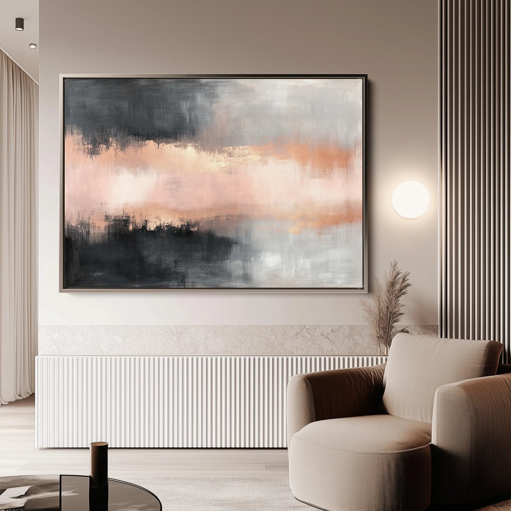 Abstract 311 Canvas Art 60 x 40 cm / Black