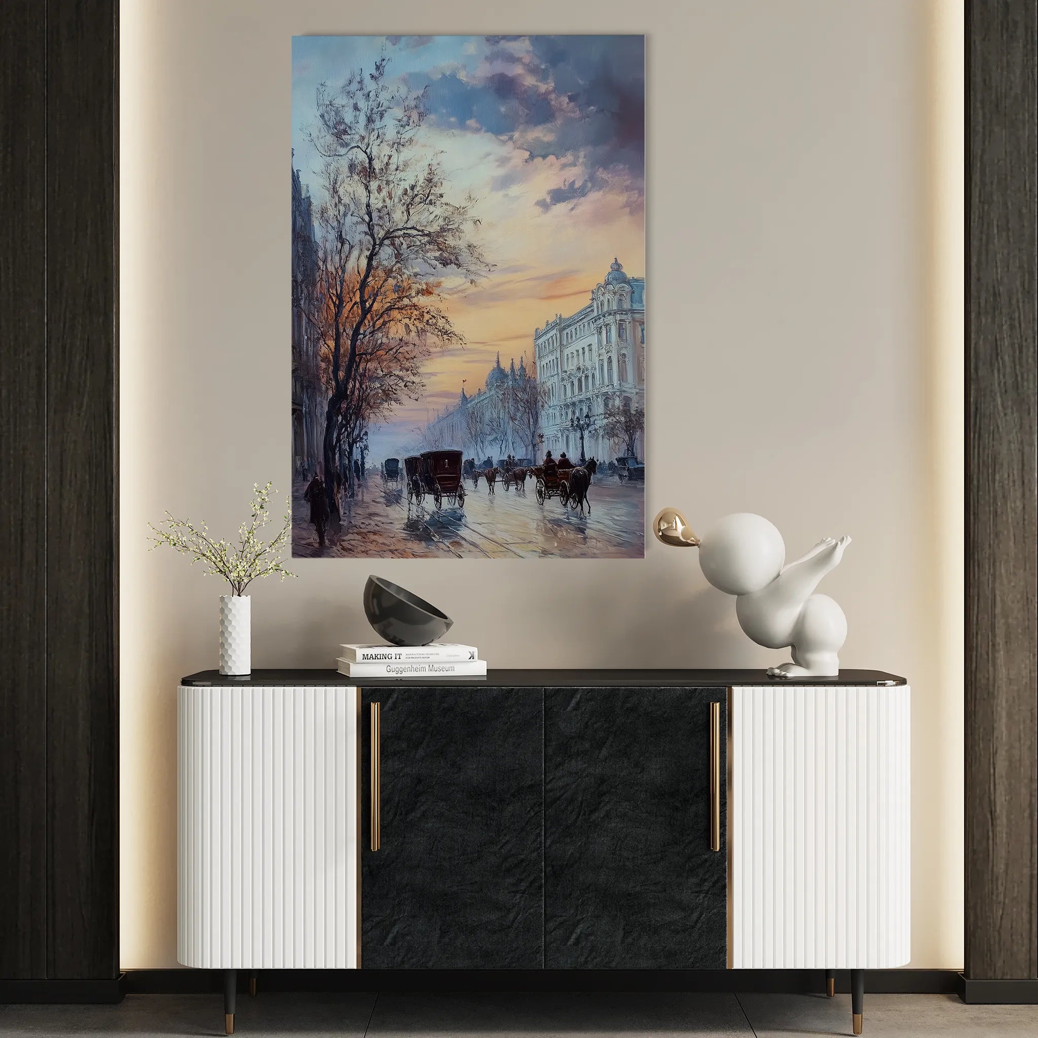 Landscape 314 Canvas Art 60 x 40 cm / Black