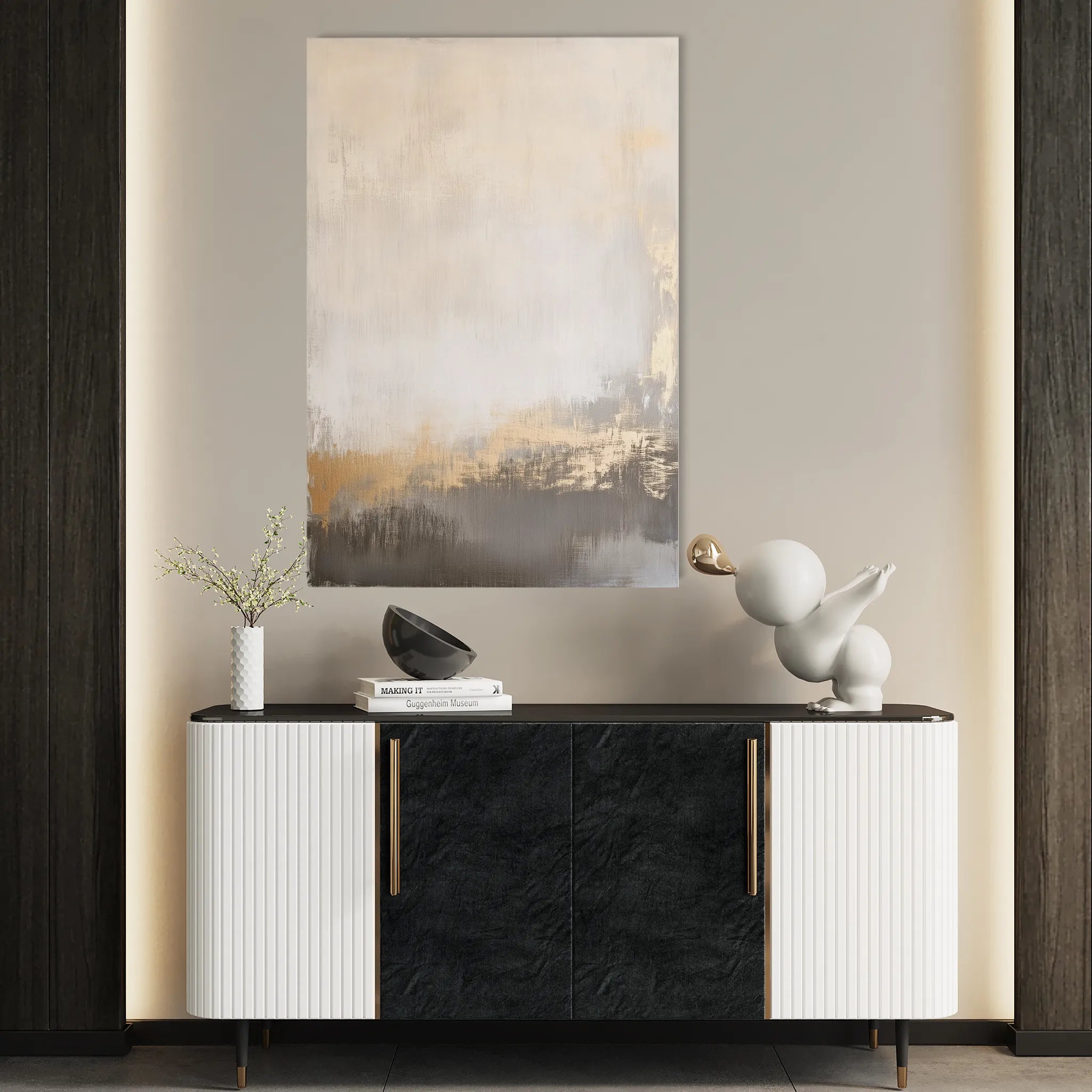 Abstract 317 Canvas Art 60 x 40 cm / Black