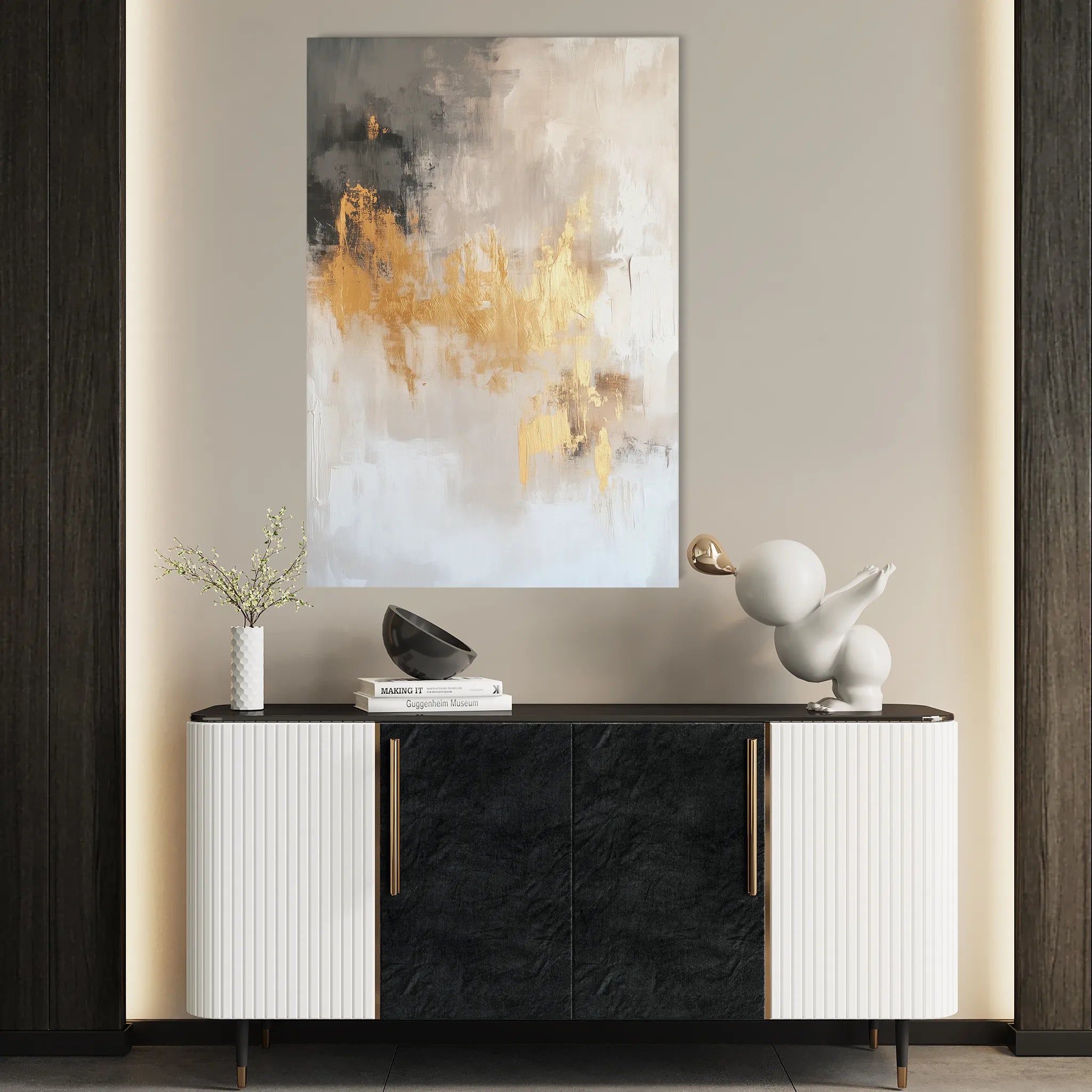 Abstract 318 Canvas Art 60 x 40 cm / Black