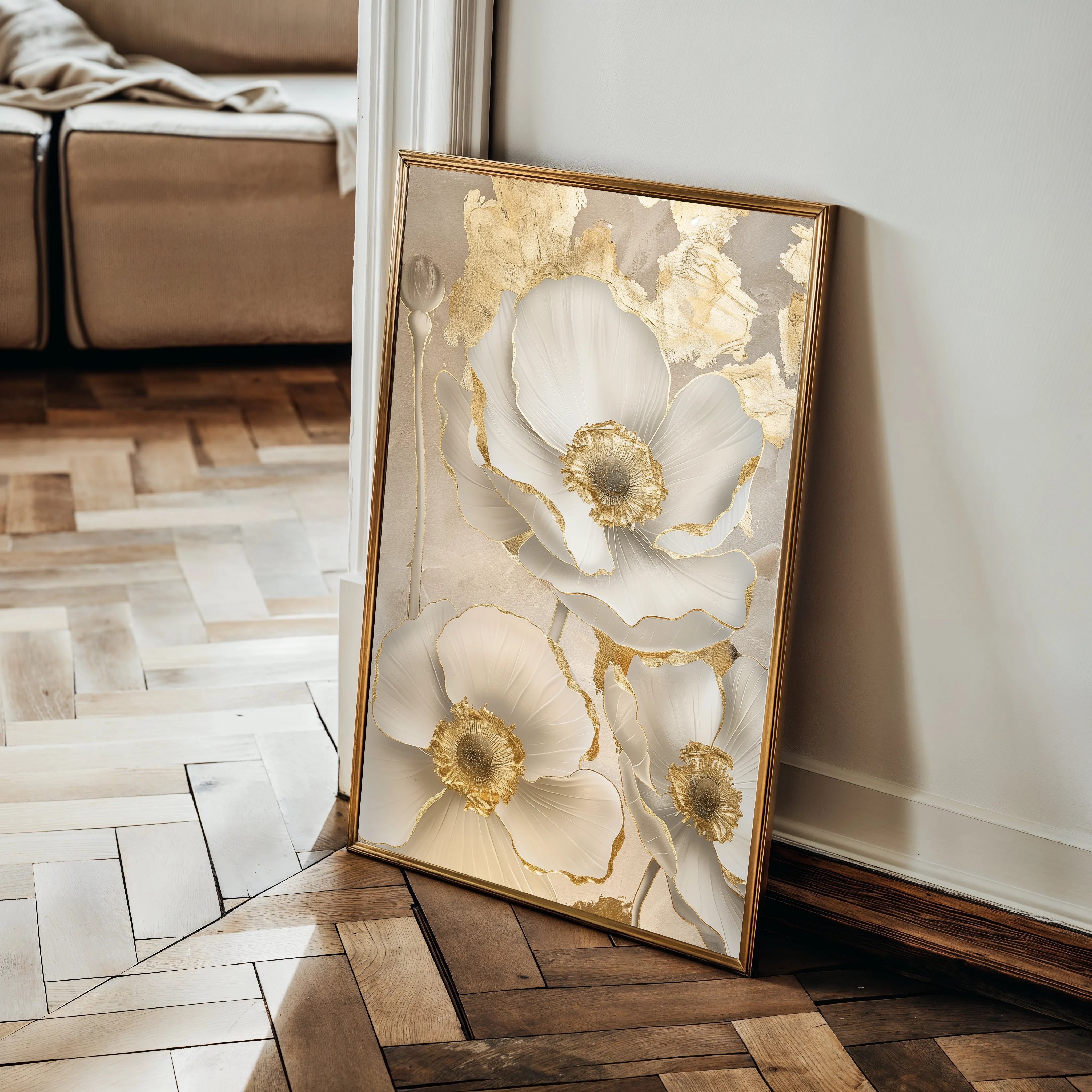 Floral 319 Canvas Art 60 x 40 cm / Black