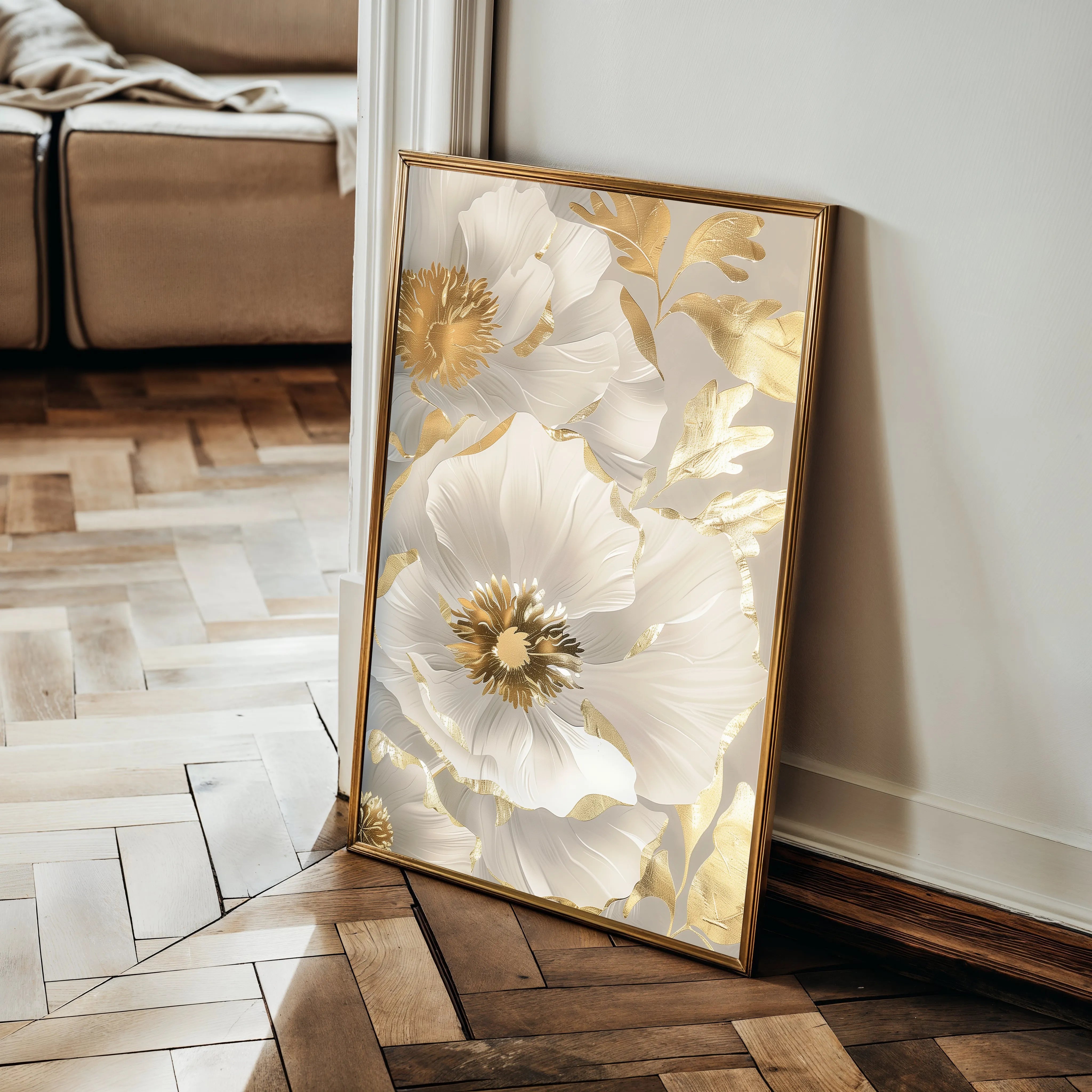 Floral 320 Canvas Art 60 x 40 cm / Black