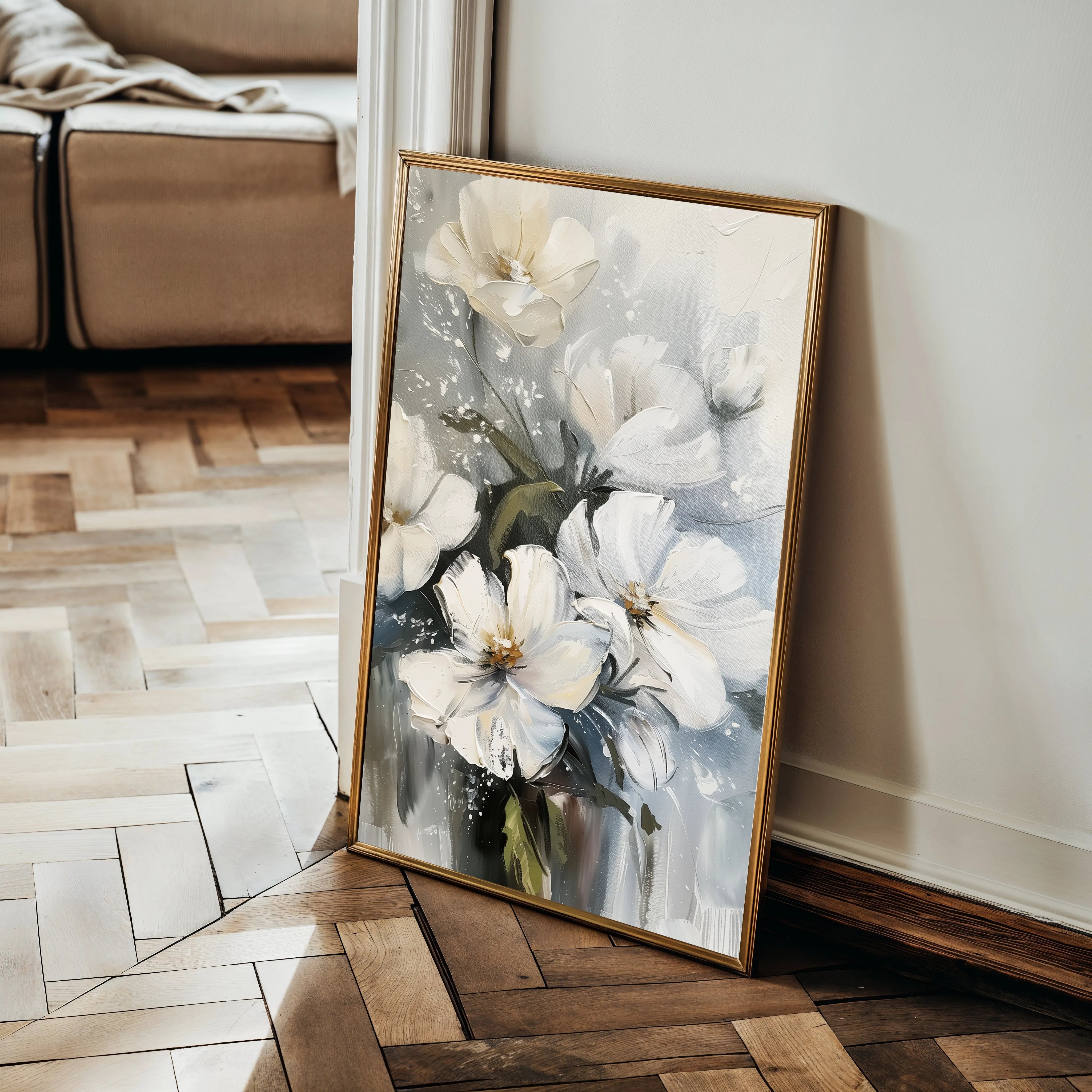 Floral 322 Canvas Art 60 x 40 cm / Black