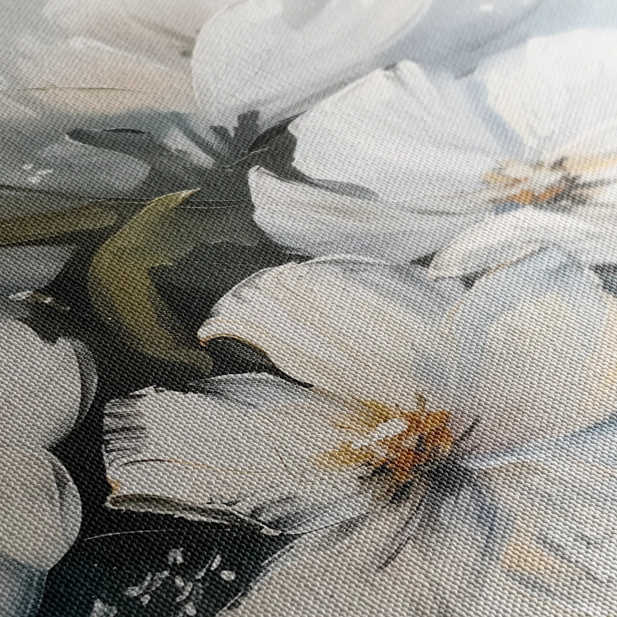 Floral 322 Canvas Art 60 x 40 cm / Black