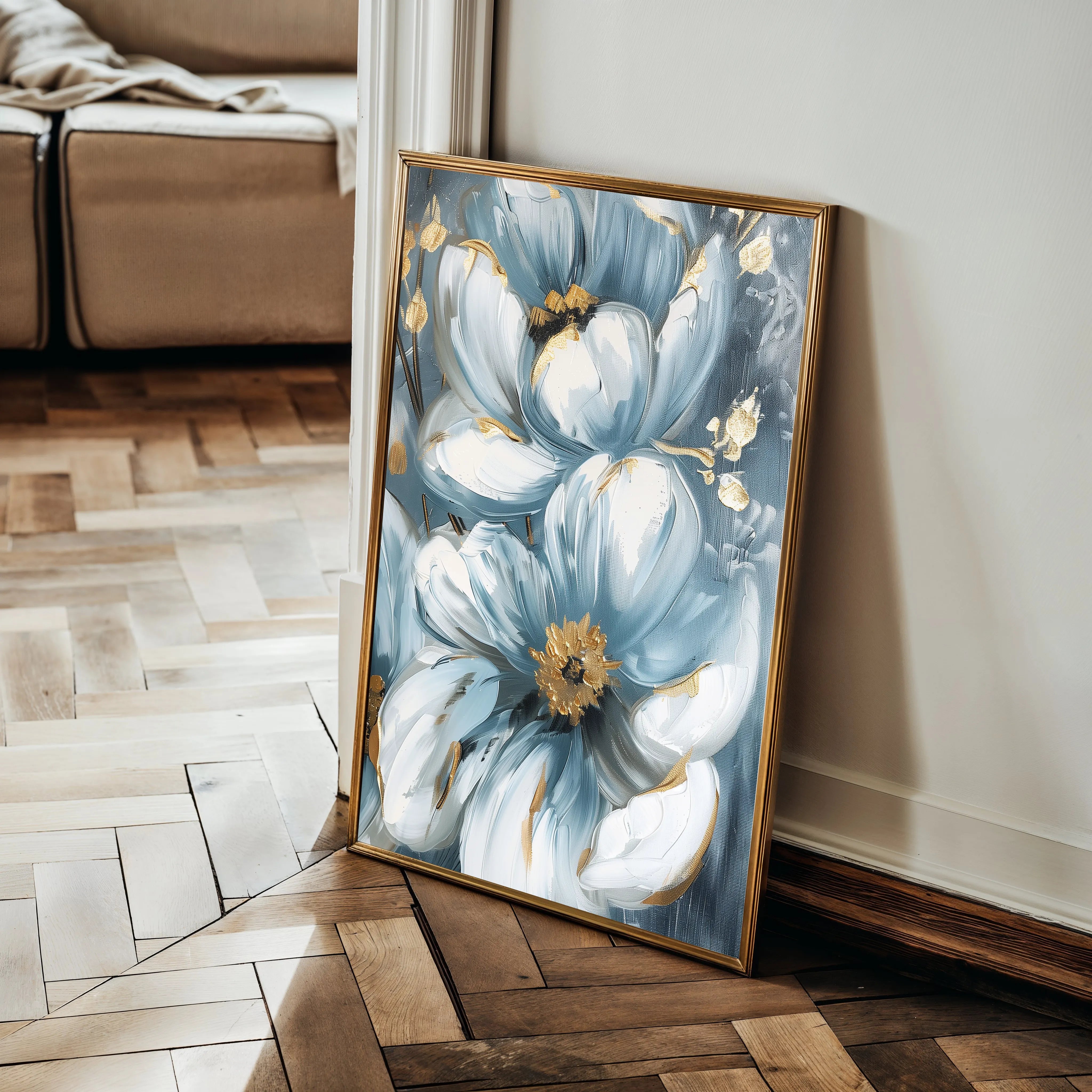 Floral 323 Canvas Art 60 x 40 cm / Black