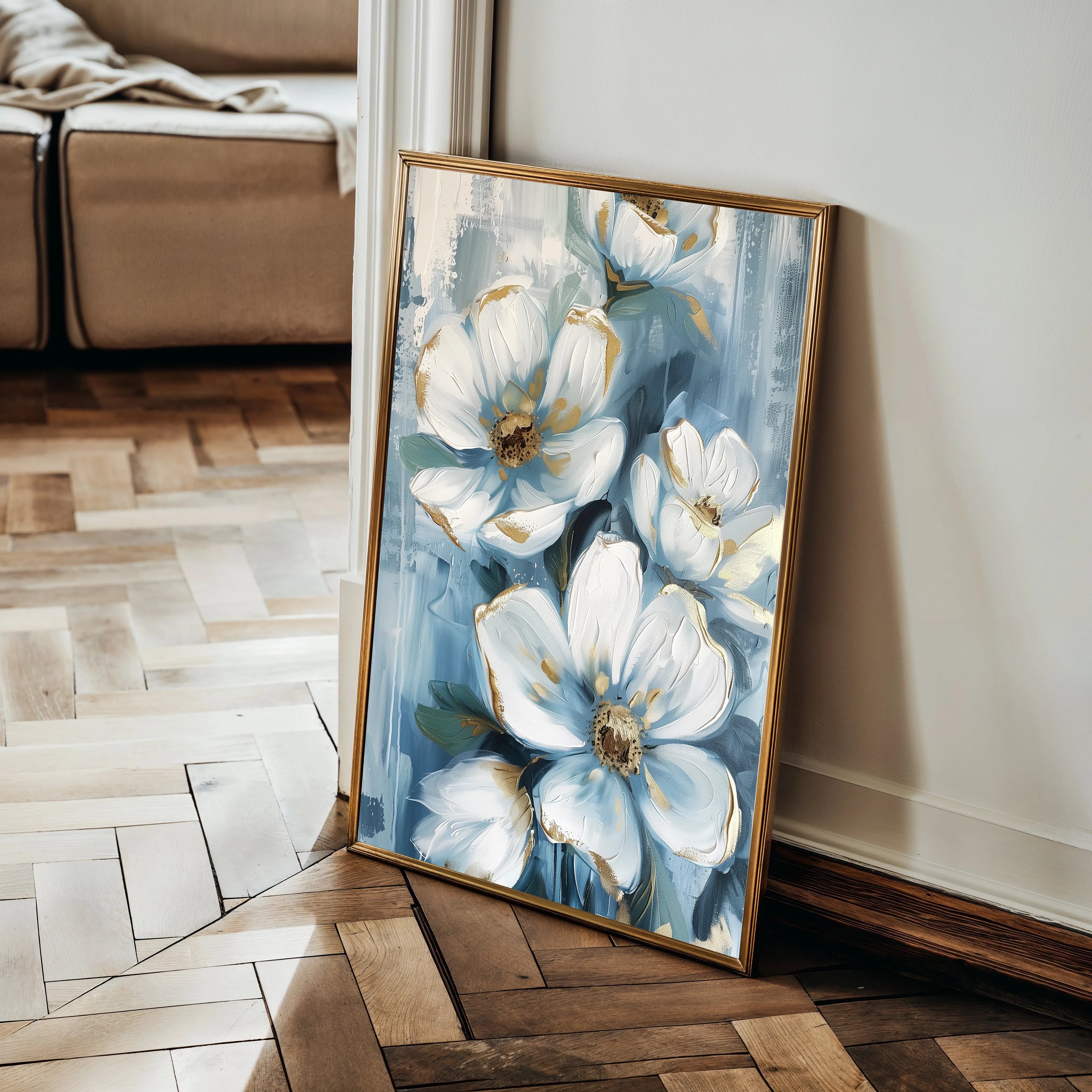 Floral 324 Canvas Art 60 x 40 cm / Black