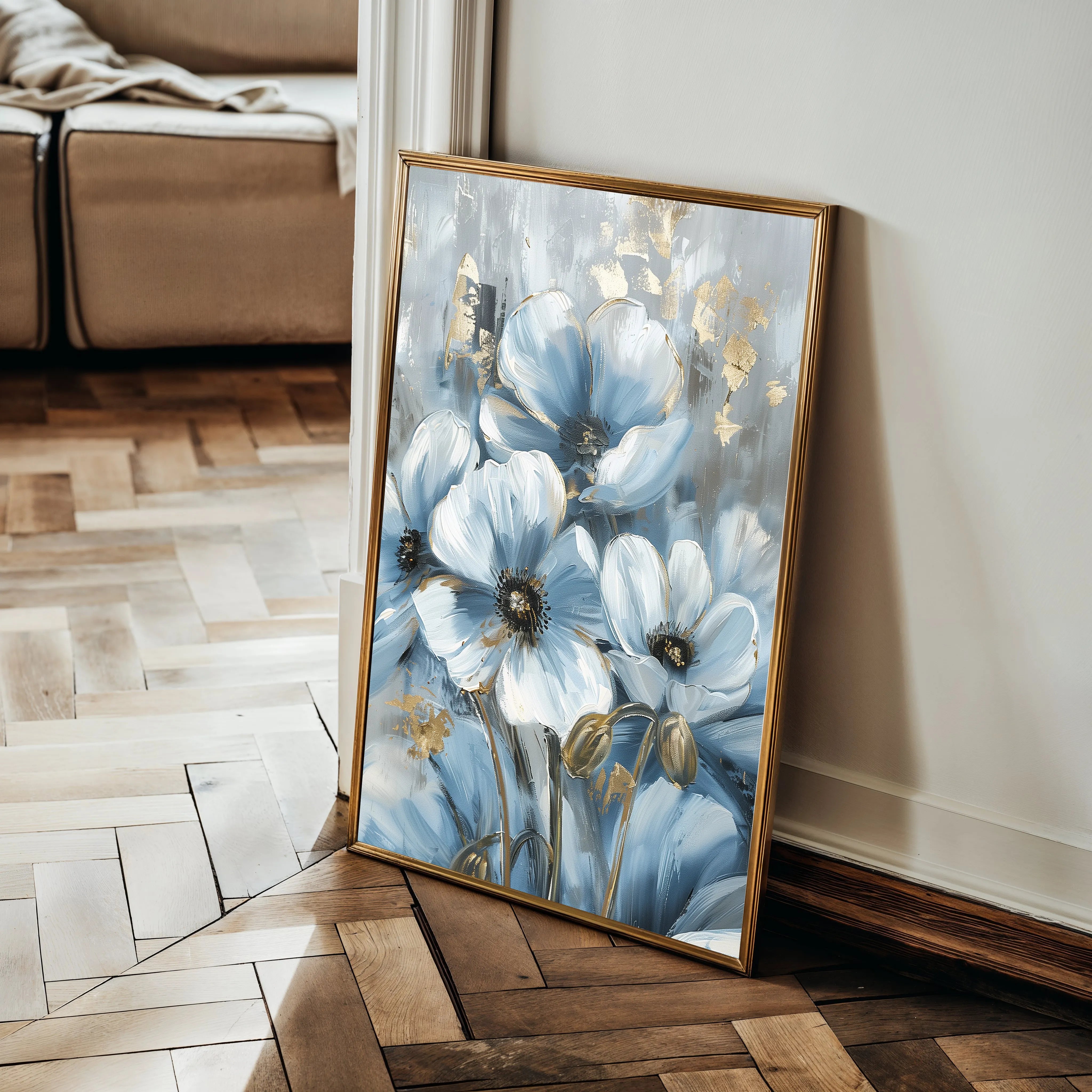 Floral 325 Canvas Art 60 x 40 cm / Black