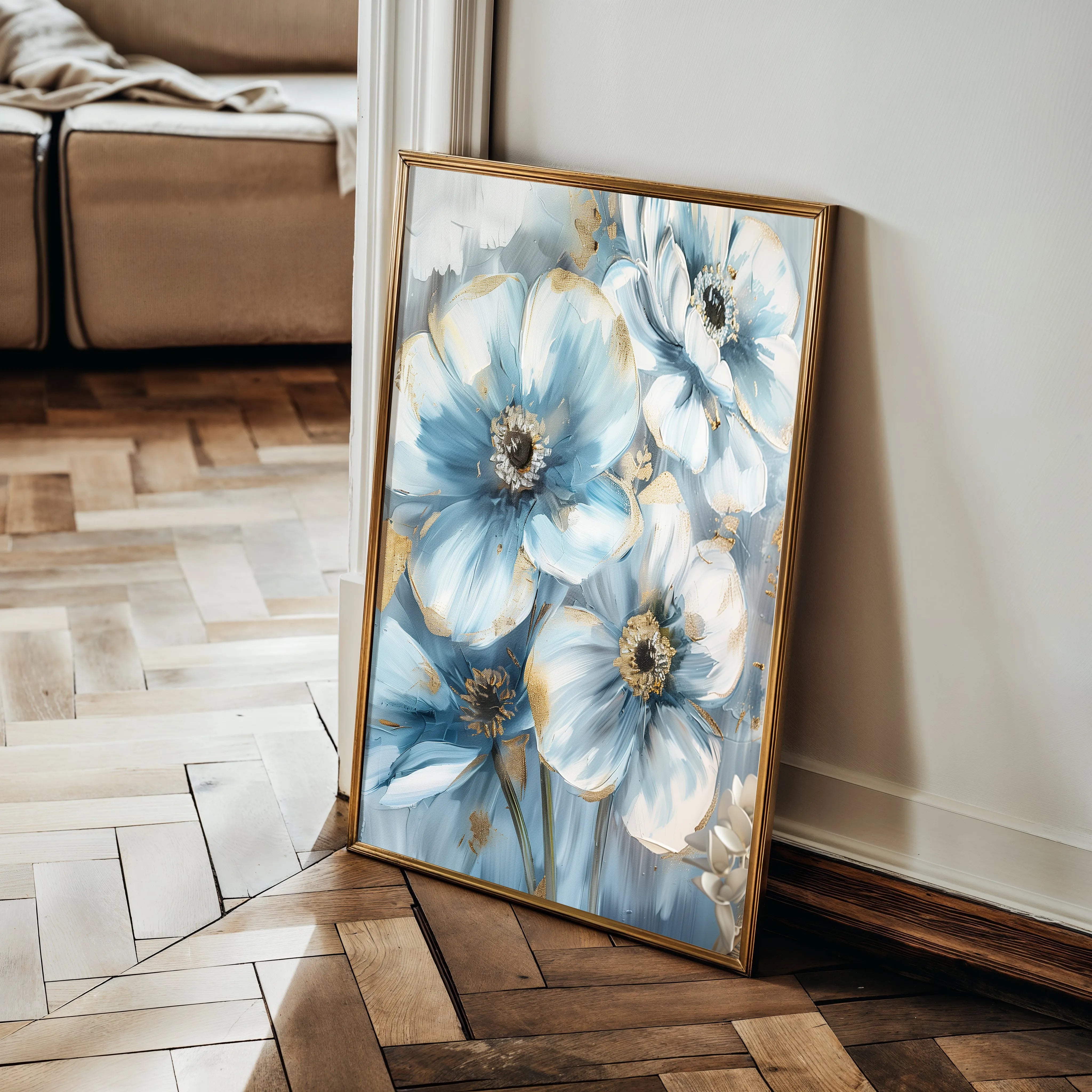 Floral 326 Canvas Art 60 x 40 cm / Black