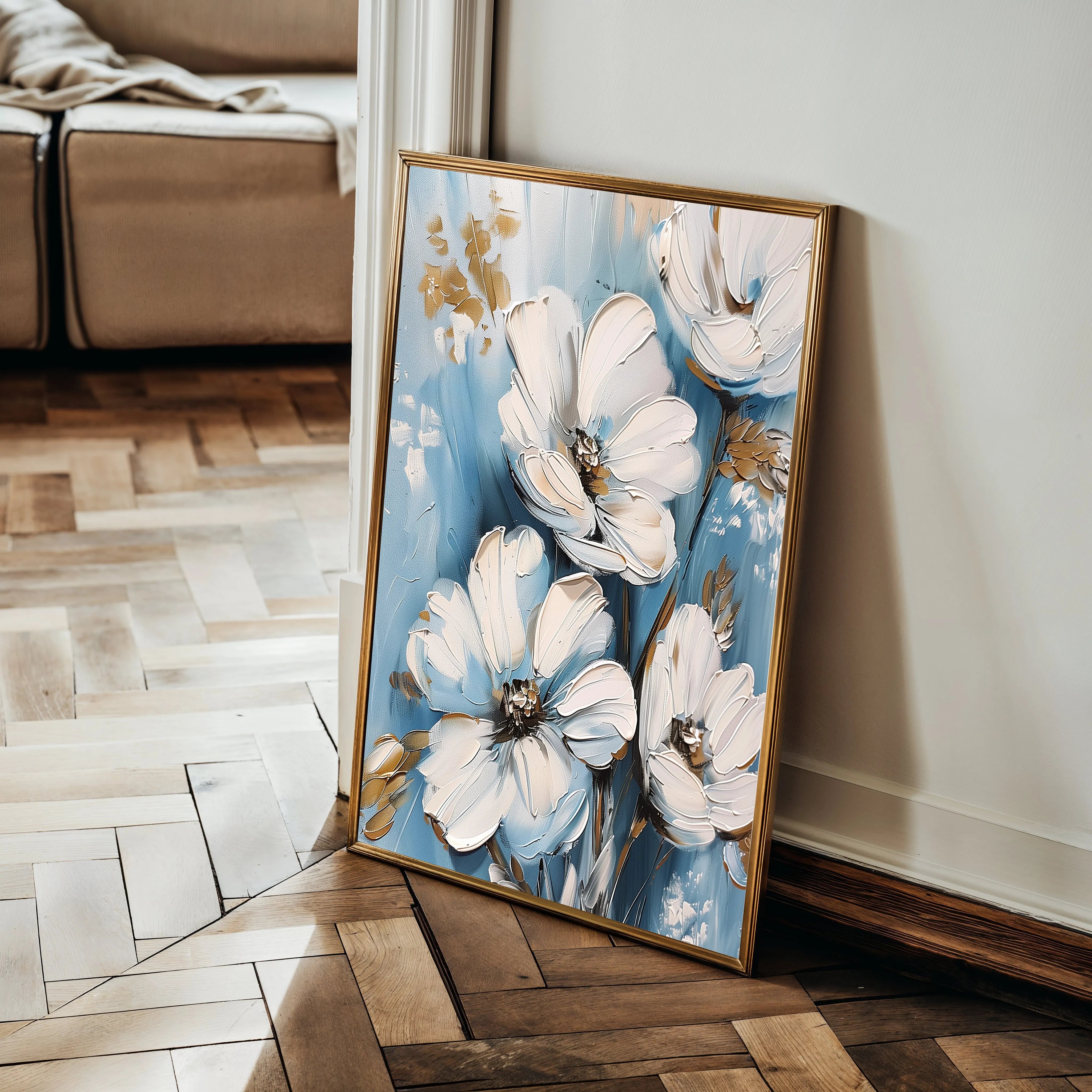 Floral 327 Canvas Art 60 x 40 cm / Black