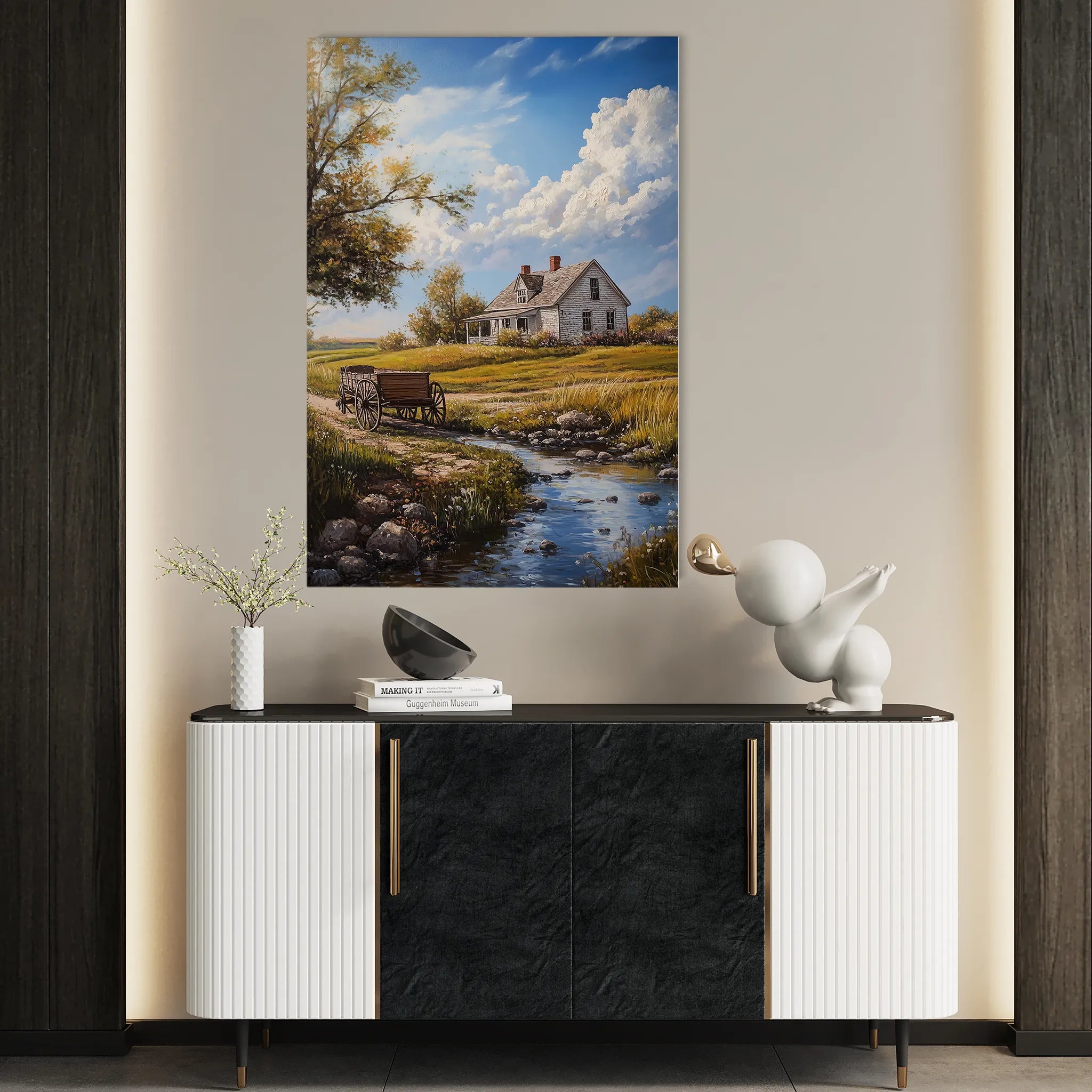 Landscape 327 Canvas Art 60 x 40 cm / Black
