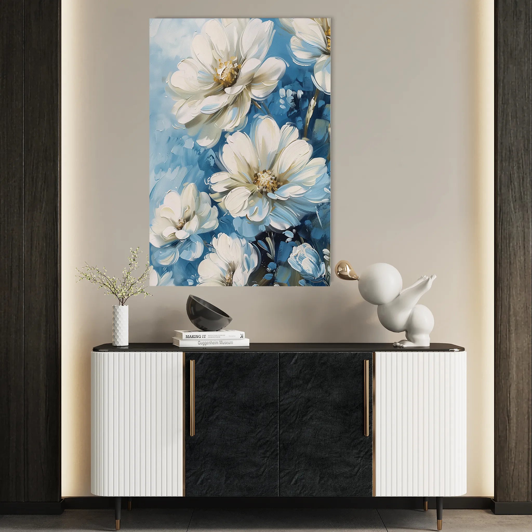 Floral 328 Canvas Art 60 x 40 cm / Black