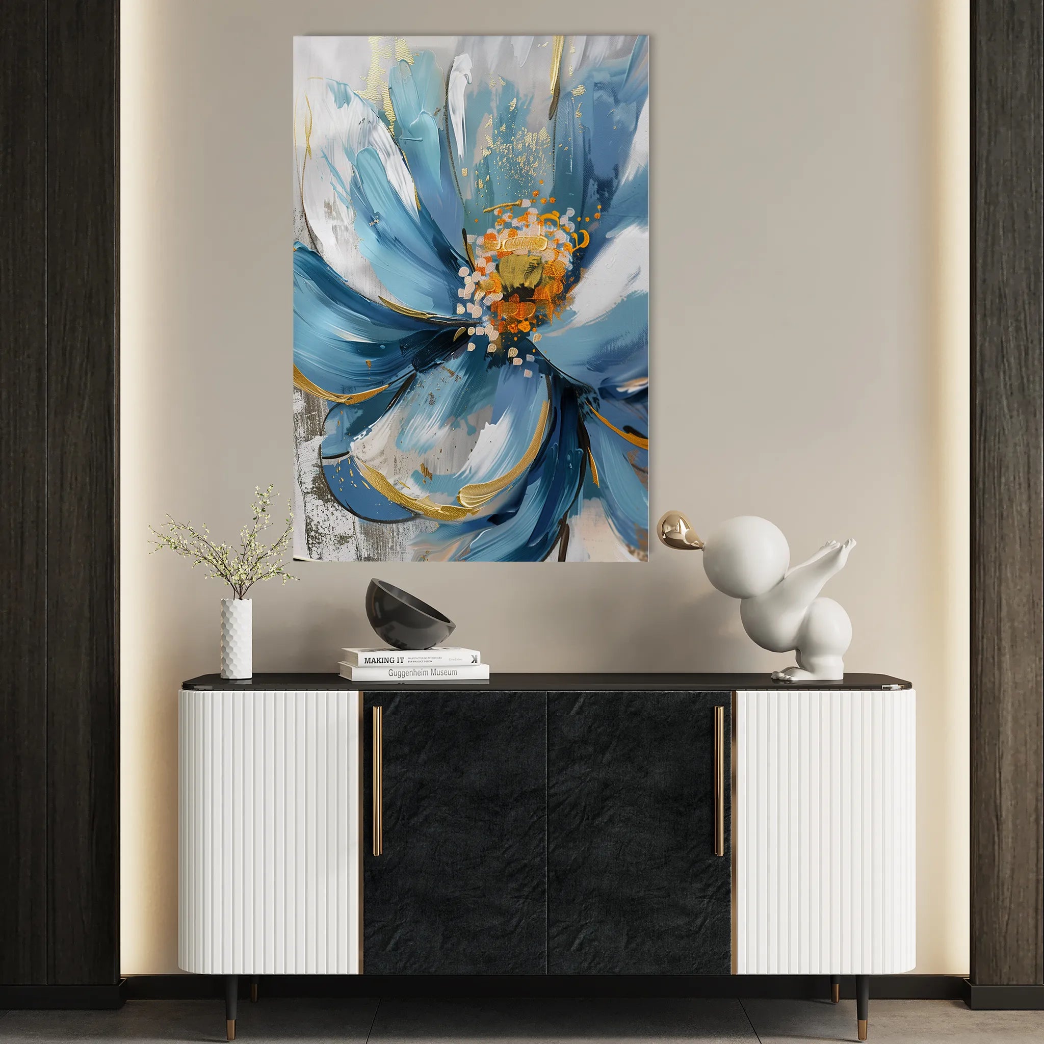 Floral 329 Canvas Art 60 x 40 cm / Black