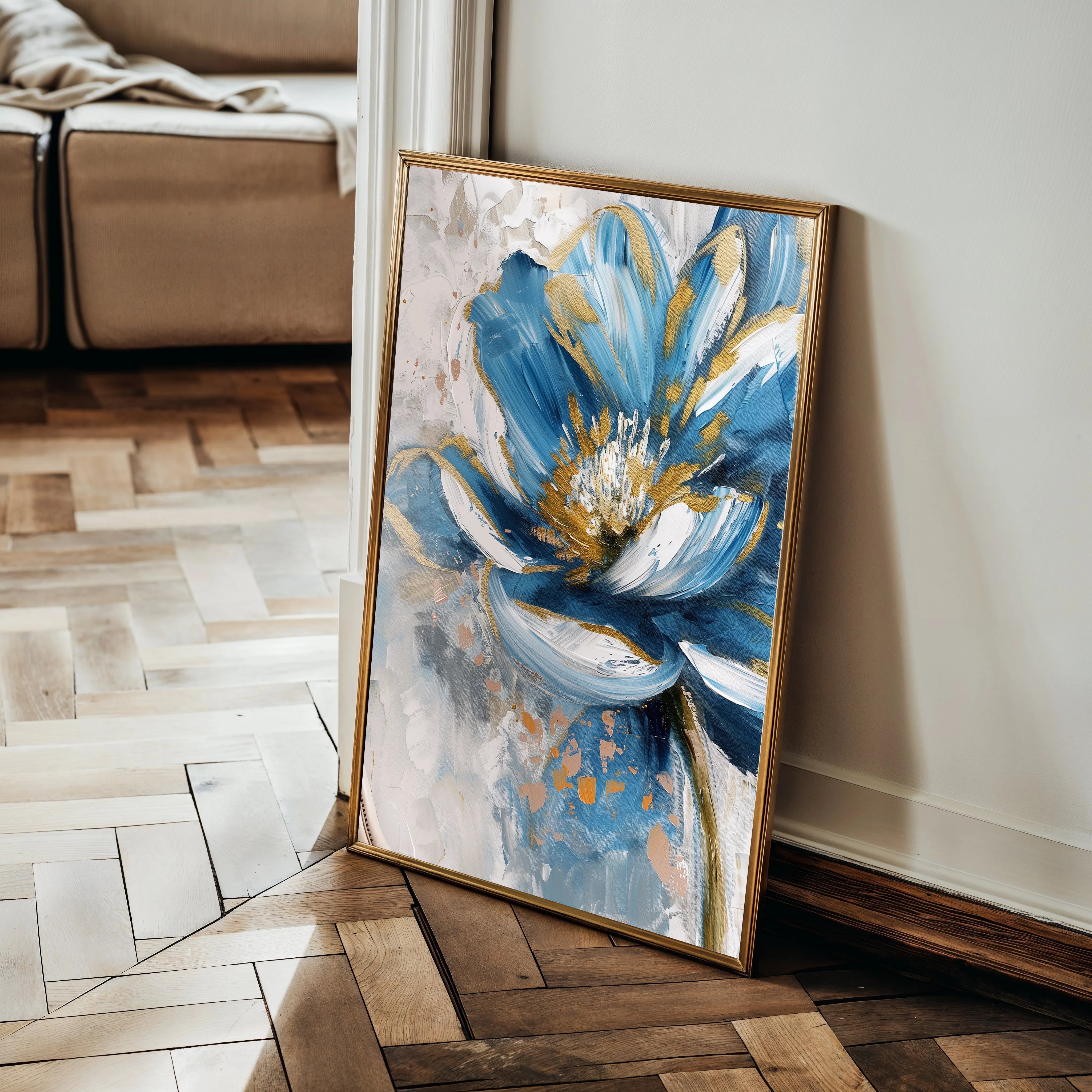 Floral 330 Canvas Art 60 x 40 cm / Black