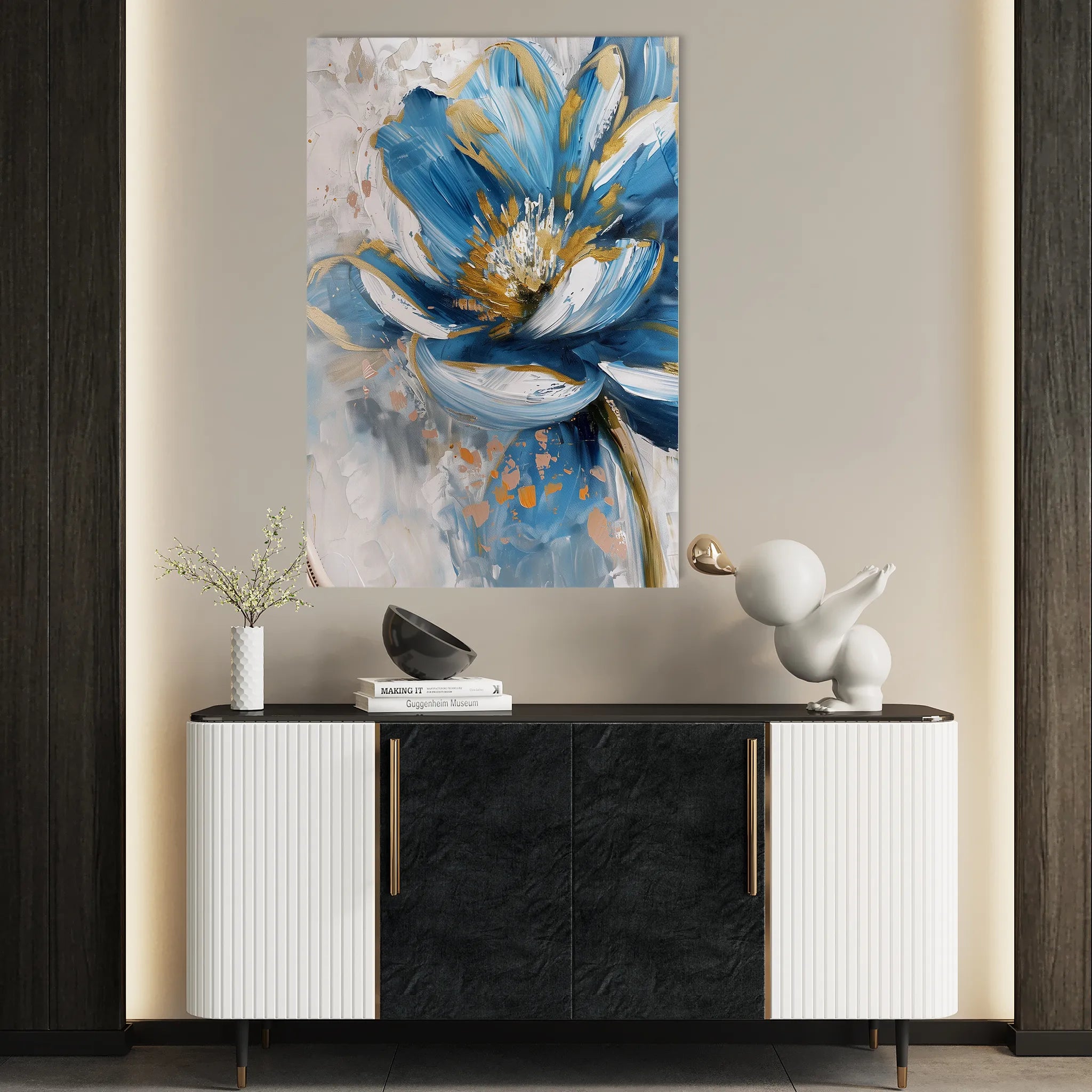 Floral 330 Canvas Art 60 x 40 cm / Black