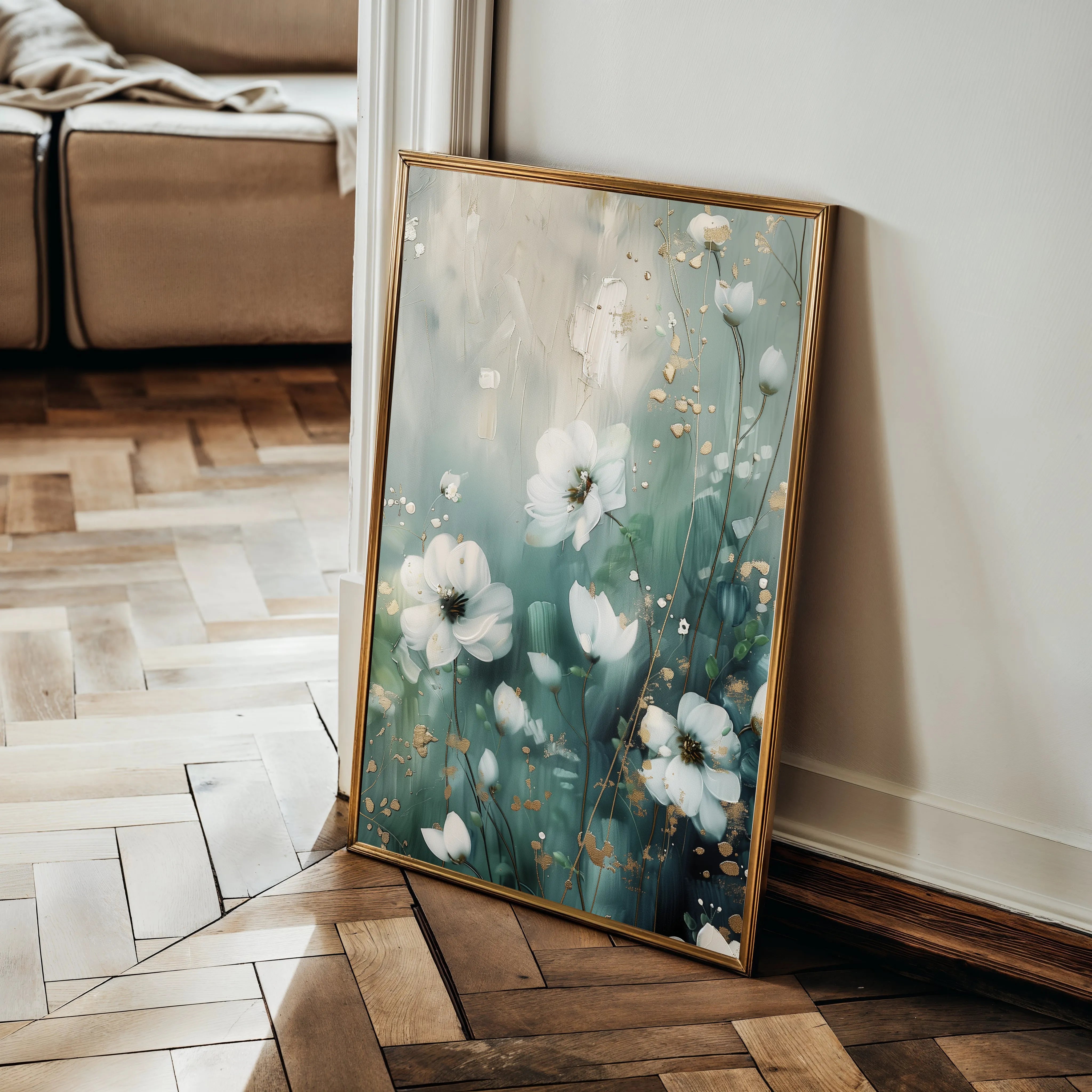 Floral 333 Canvas Art 60 x 40 cm / Black