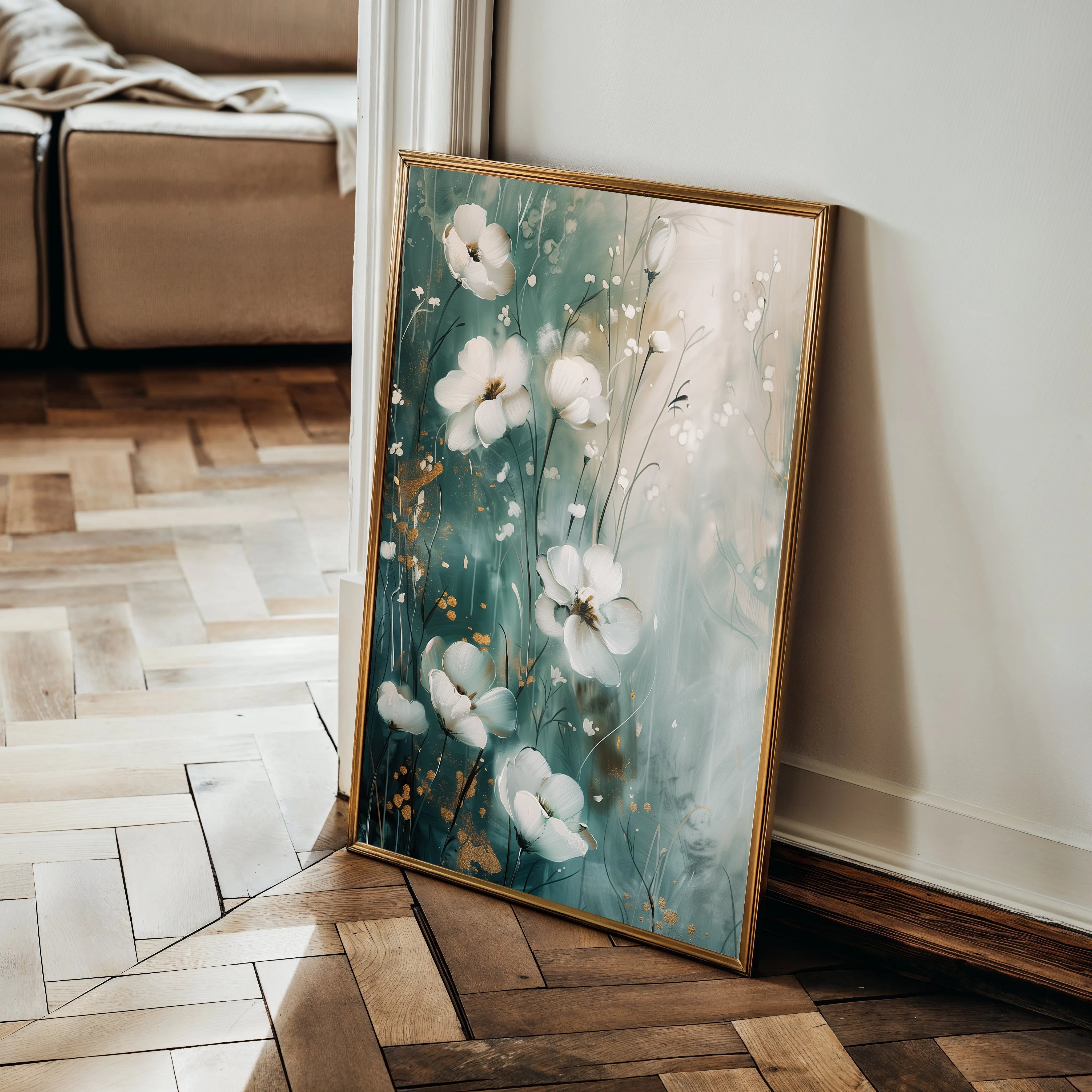 Floral 334 Canvas Art 60 x 40 cm / Black