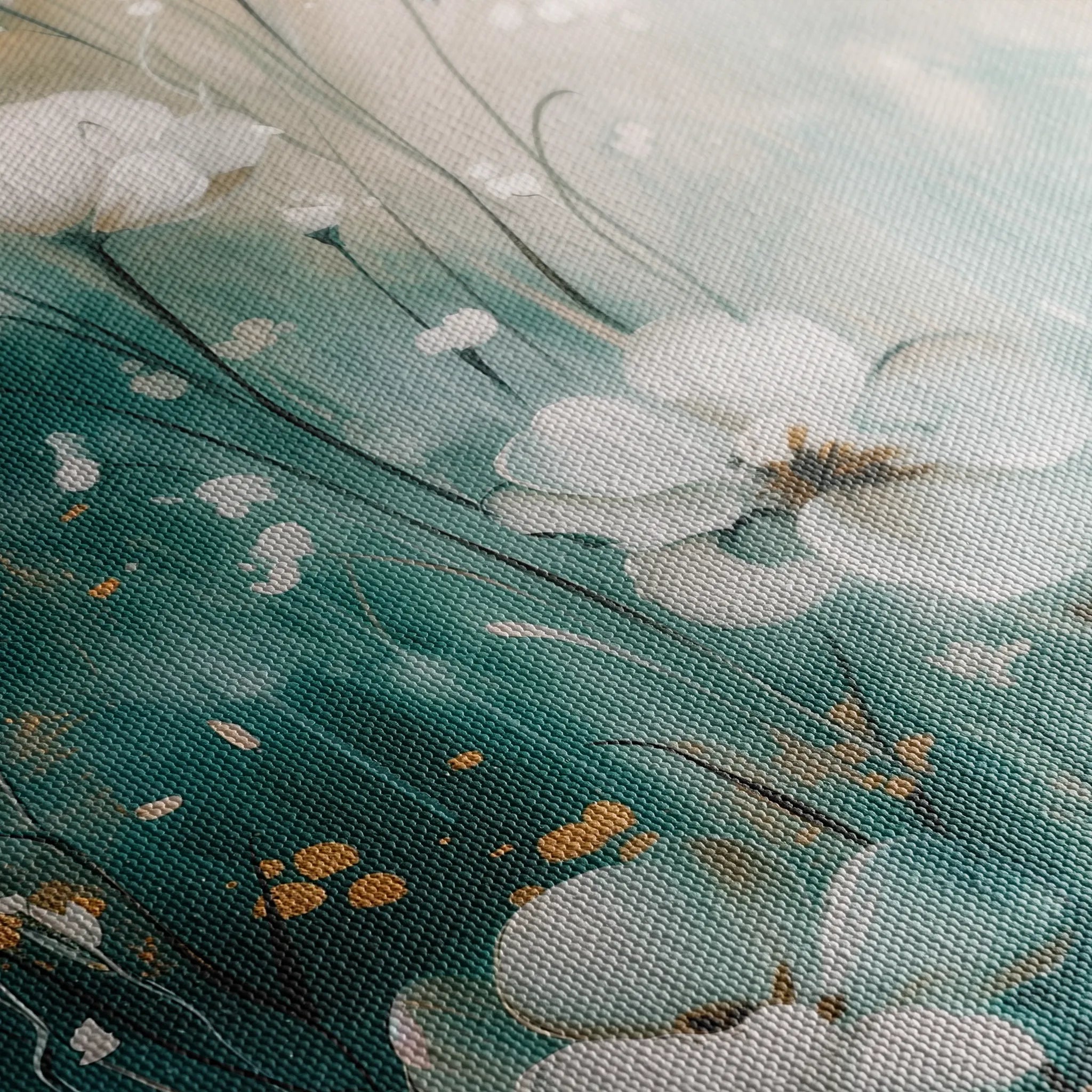 Floral 334 Canvas Art 60 x 40 cm / Black