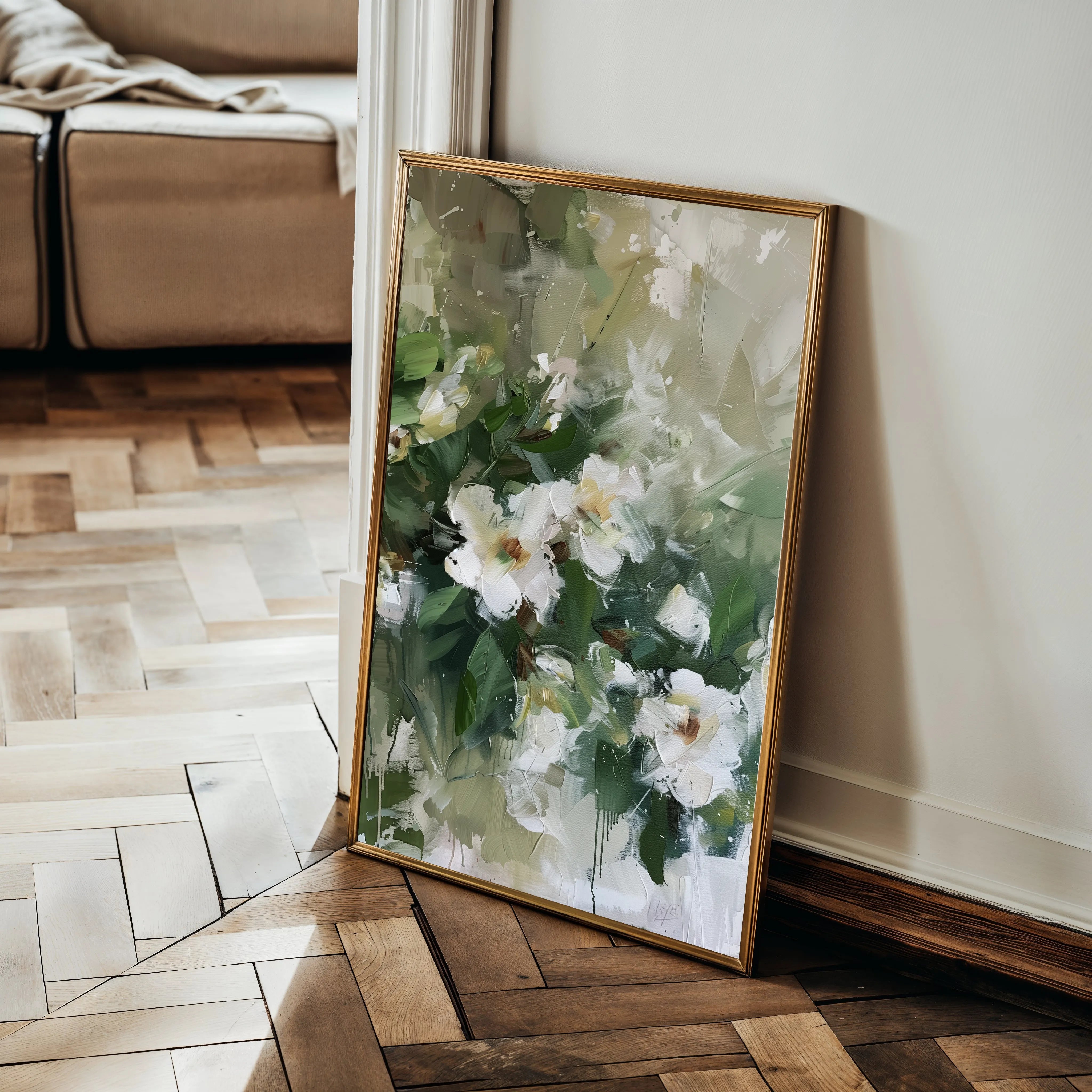Floral 335 Canvas Art 60 x 40 cm / Black