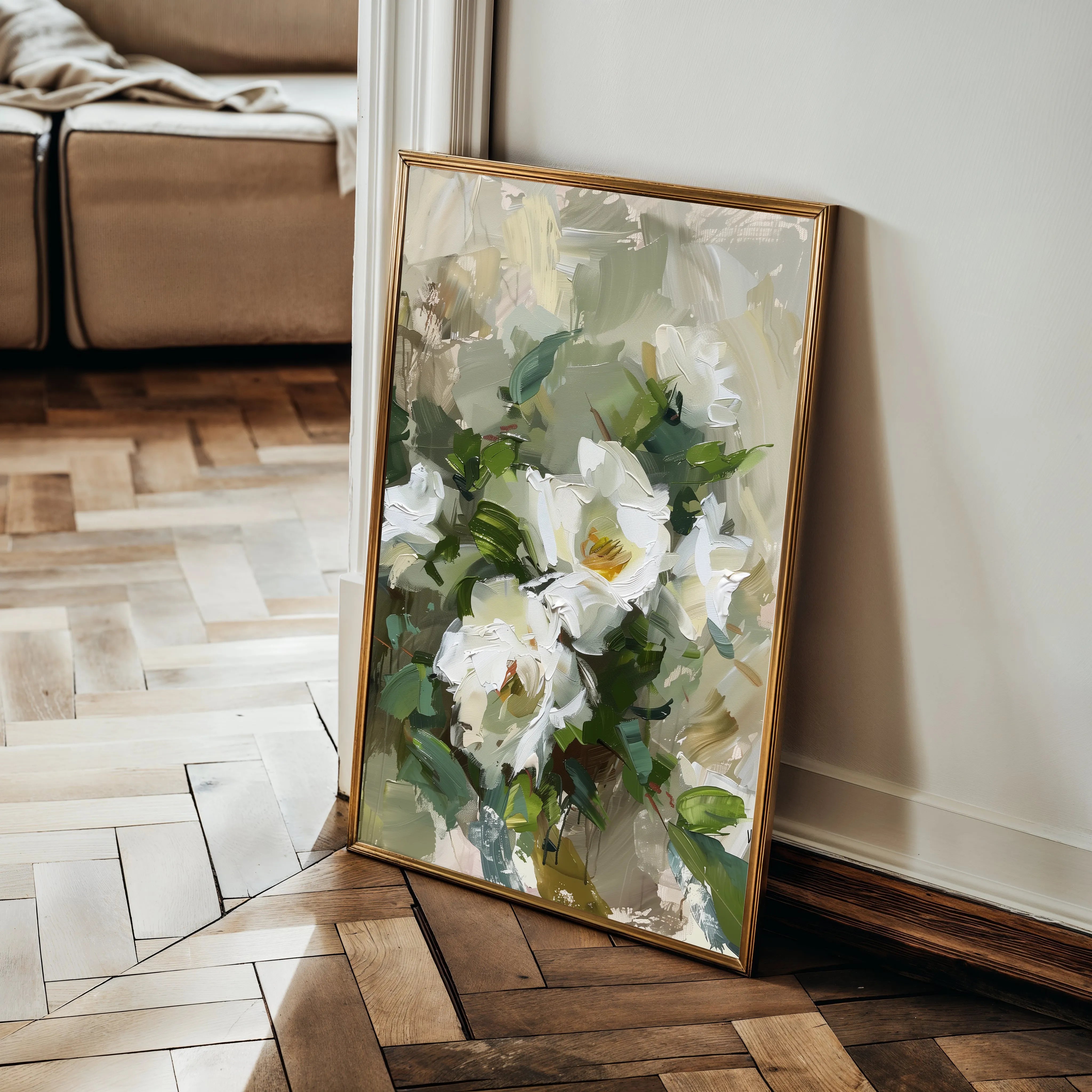 Floral 336 Canvas Art 60 x 40 cm / Black