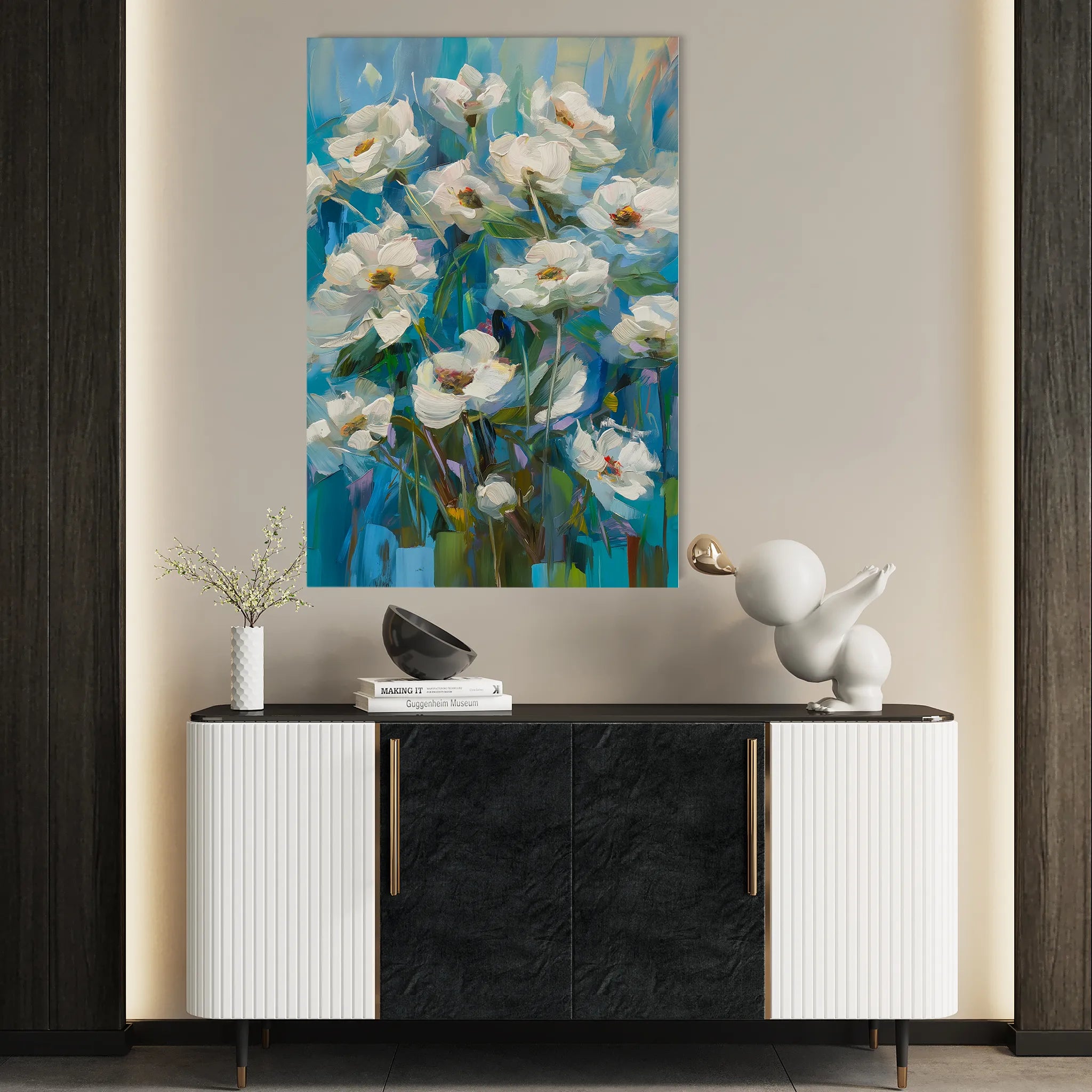 Floral 337 Canvas Art 60 x 40 cm / Black