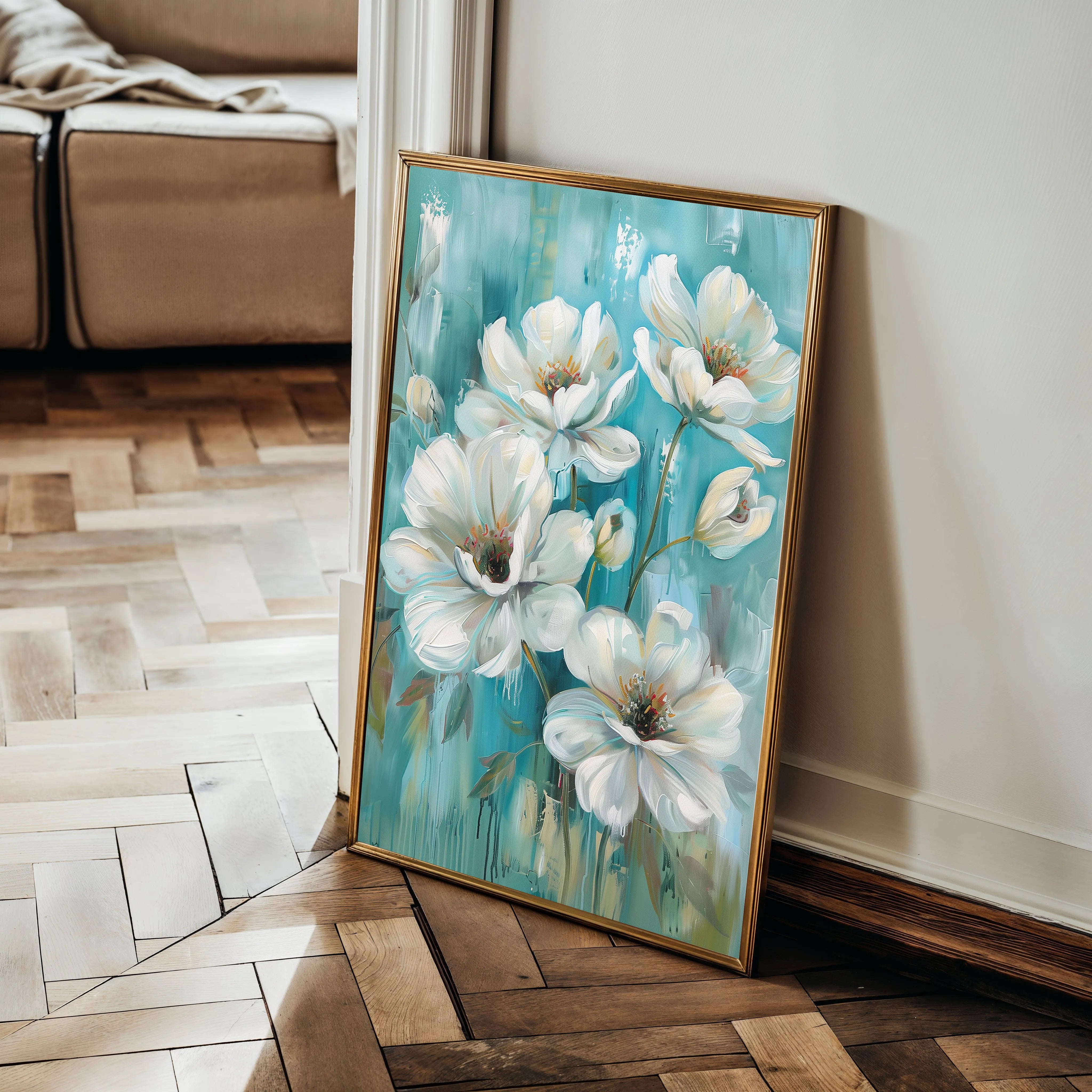 Floral 339 Canvas Art 60 x 40 cm / Black