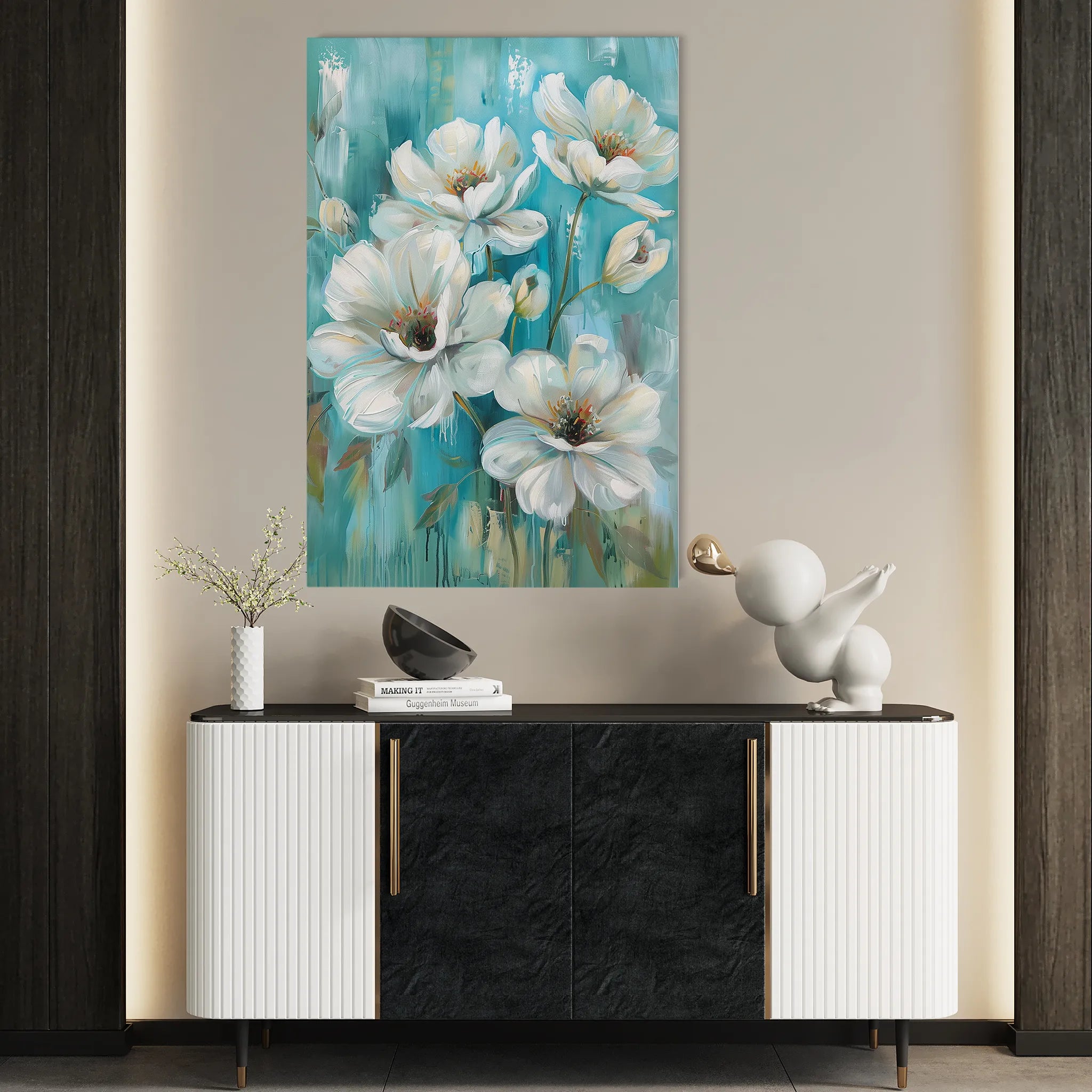 Floral 339 Canvas Art 60 x 40 cm / Black