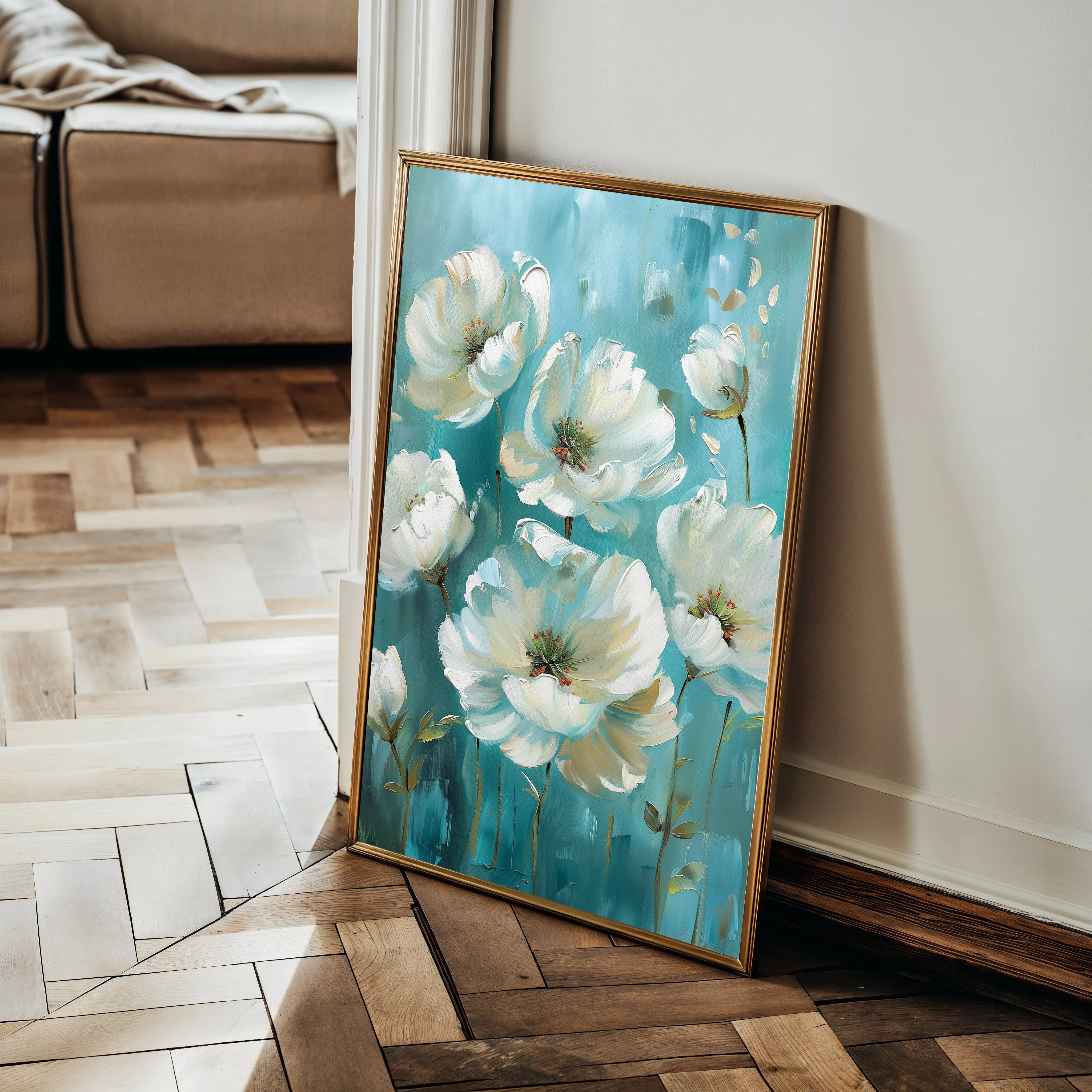 Floral 340 Canvas Art 60 x 40 cm / Black