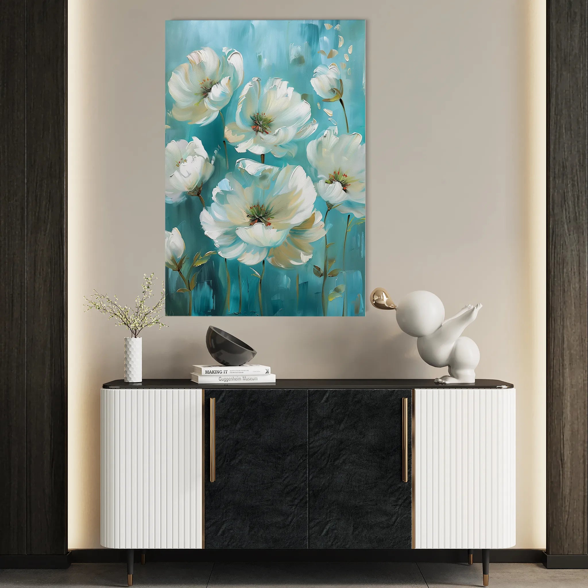 Floral 340 Canvas Art 60 x 40 cm / Black