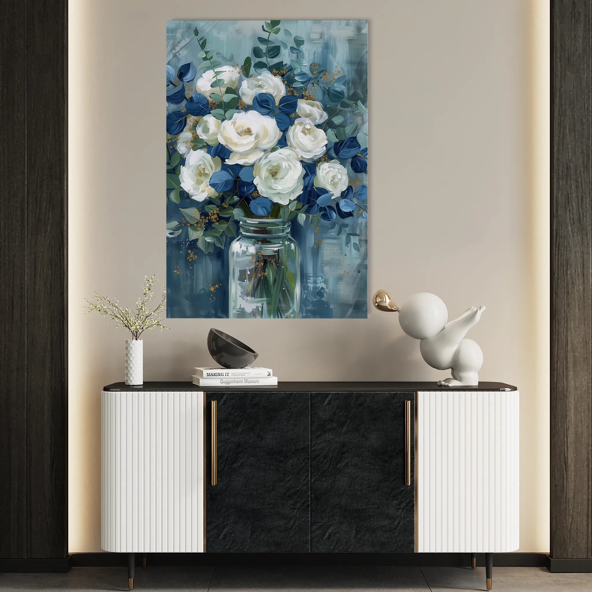 Floral 341 Canvas Art 60 x 40 cm / Black