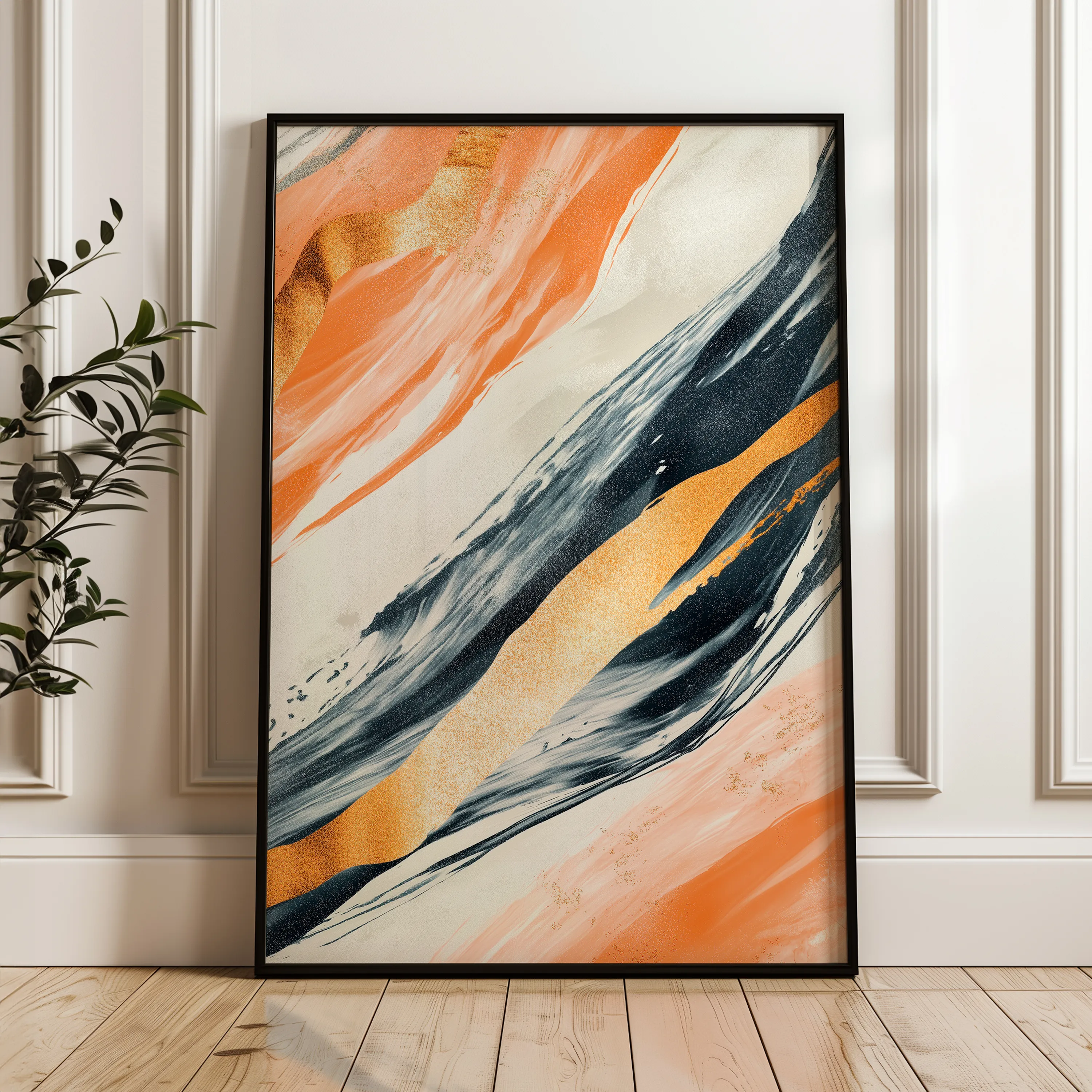 Abstract 342 Canvas Art 60 x 40 cm / Black